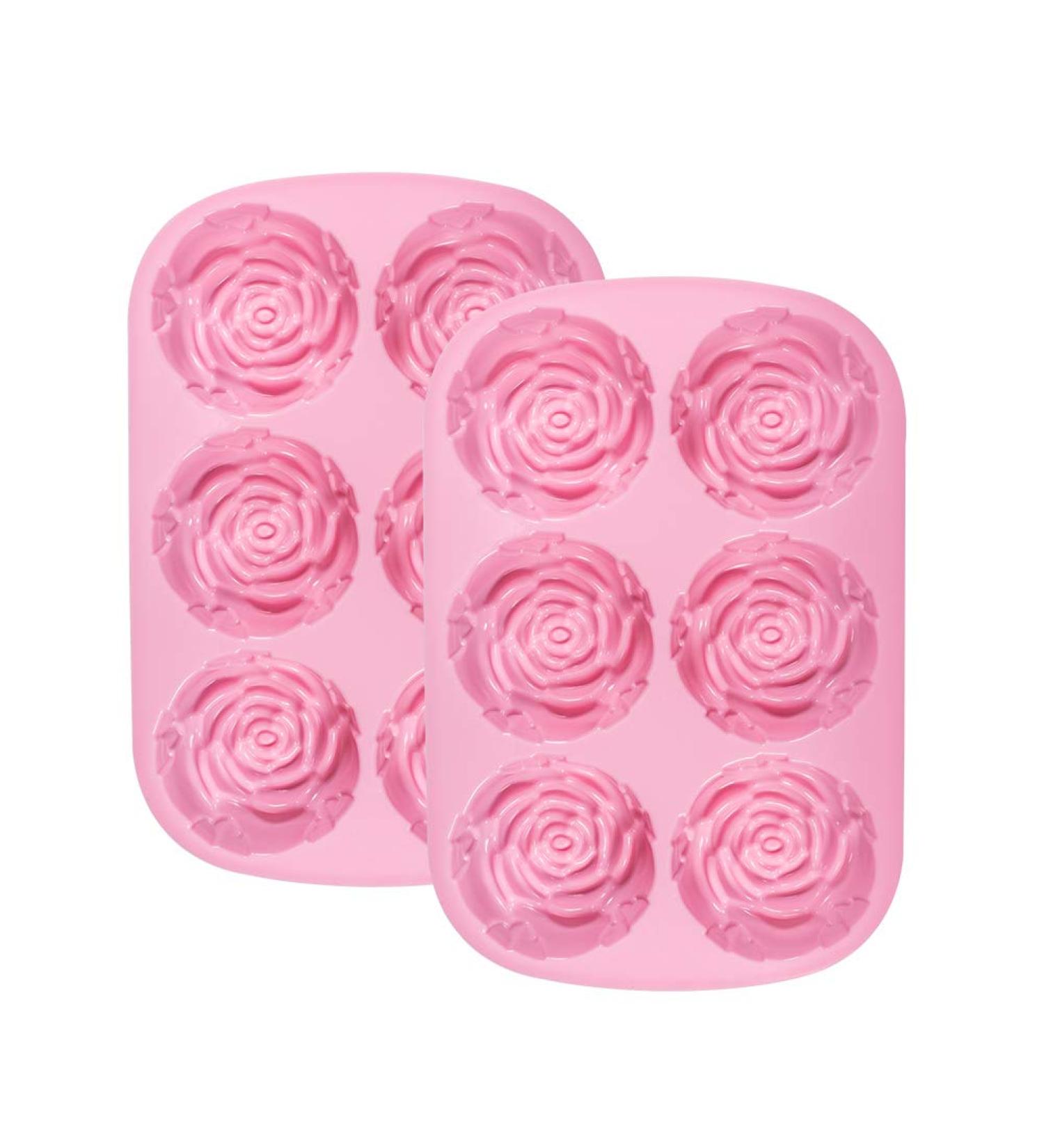 WANDIC Silicone Rose Flower Decorating Mold - 2 Pc Soap Making Supplies for DIY Crafts - Buy Online on GoSupps.com