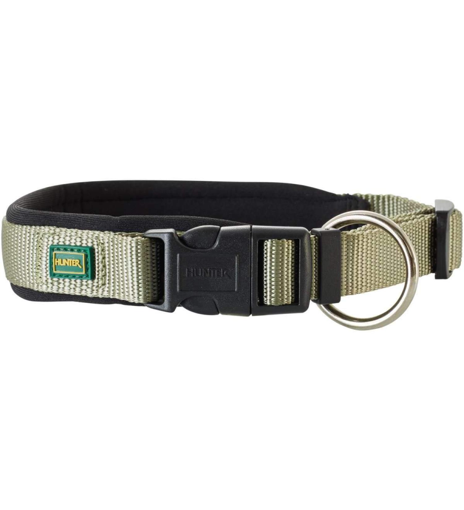 Hunter neopren Vario plus neck dog collar nylon padded with neoprene 50/2.5 (m-l) olive/black 50/2.5 (m-l) olive/black