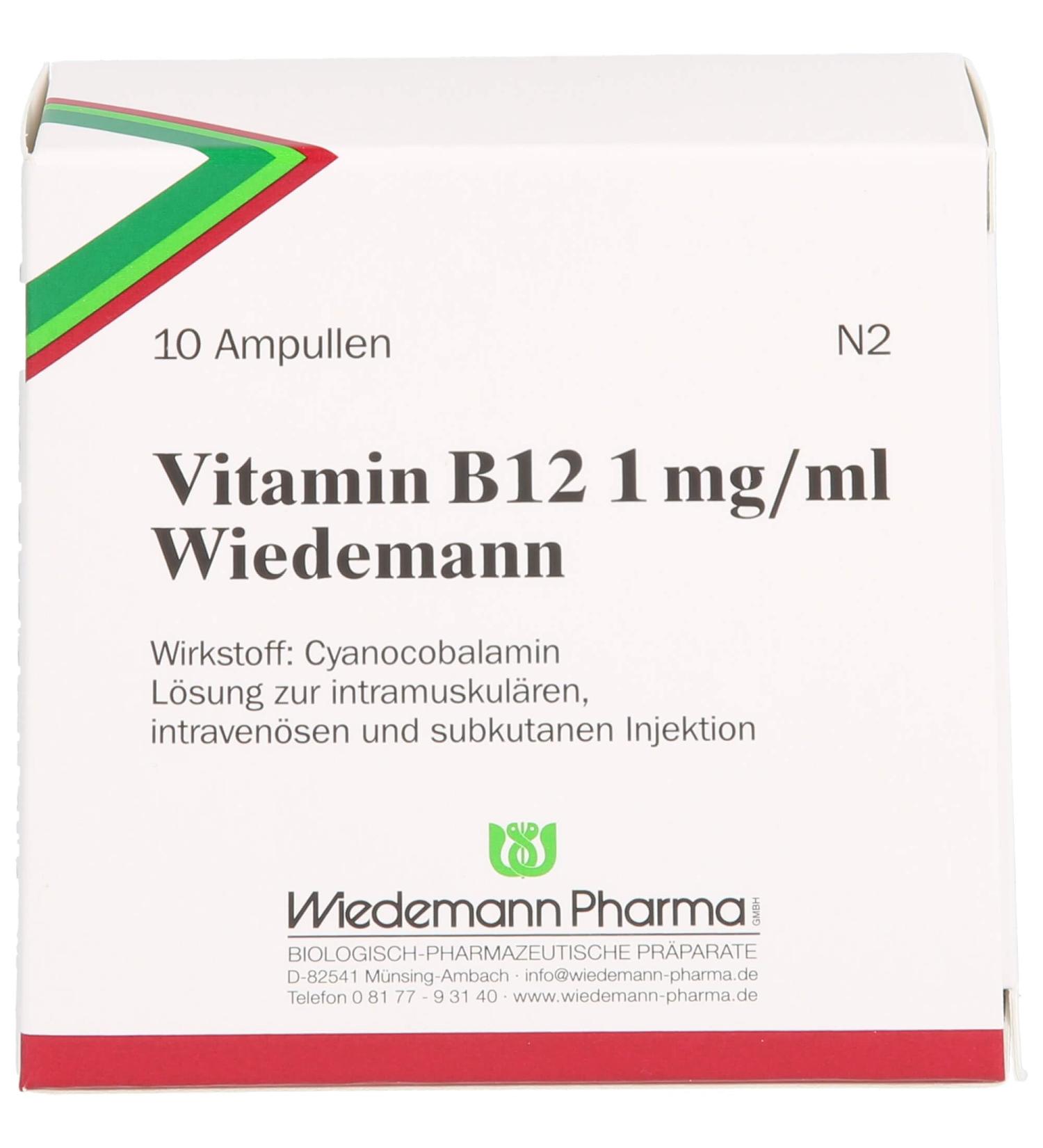 Buy VITAMIN B12 WIEDEMANN 1 mg/ml Injection Solution - 10 Ampoules - Fast International Shipping - Buy Online on GoSupps.com