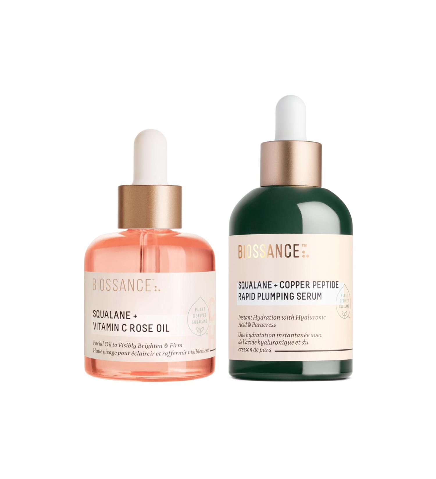 BIOSSANCE Vitamin C Rose Oil + Copper Peptide Serum Bundle - Buy Online on GoSupps.com