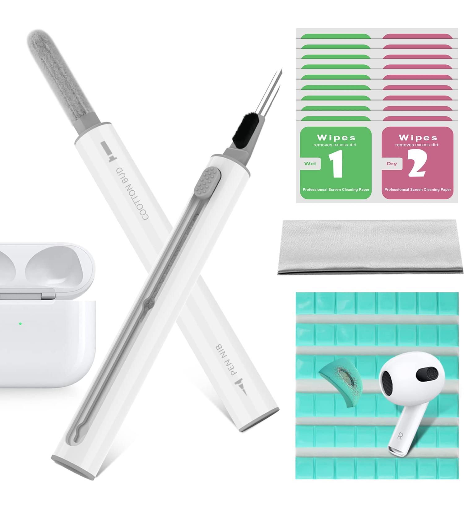 Yunerz Airpods Cleaner Kit - Earbuds Cleaning Pen & Bluetooth Headphone Tool with Putty for Airpods Pro 1 2 3 - Upgraded Kits with Cloth & Wet Dry Wipes - Buy Online on GoSupps.com