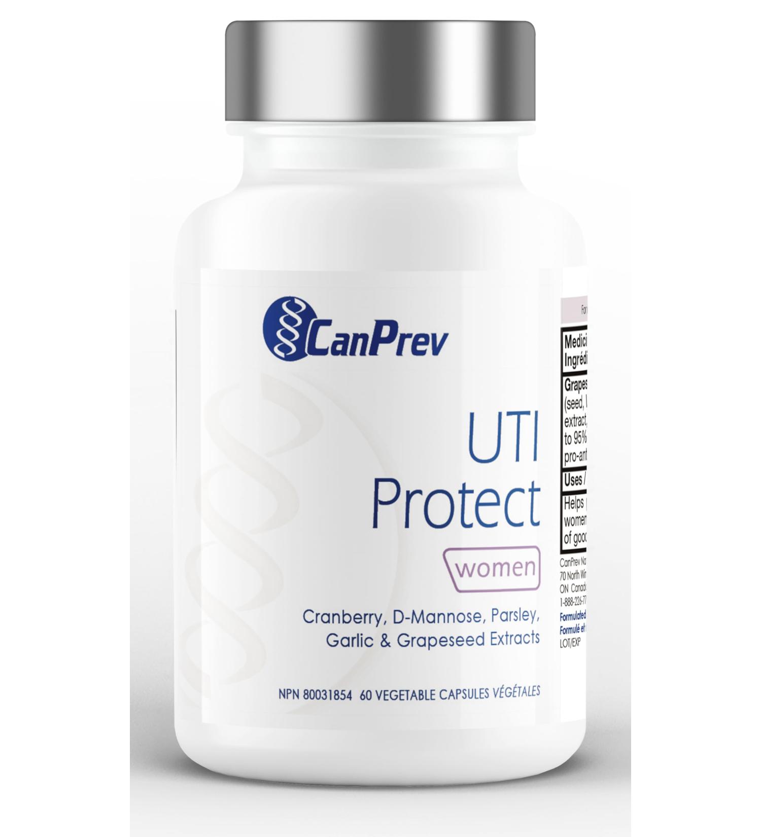 CanPrev UTI Protect 60 Capsules - D-Mannose for Bladder Support with Cranberry Parsley Garlic & Grapeseed Extracts Promotes Bladder Comfort & Urinary Tract Wellness Gentle Daily Support for Women - Buy Online on GoSupps.com