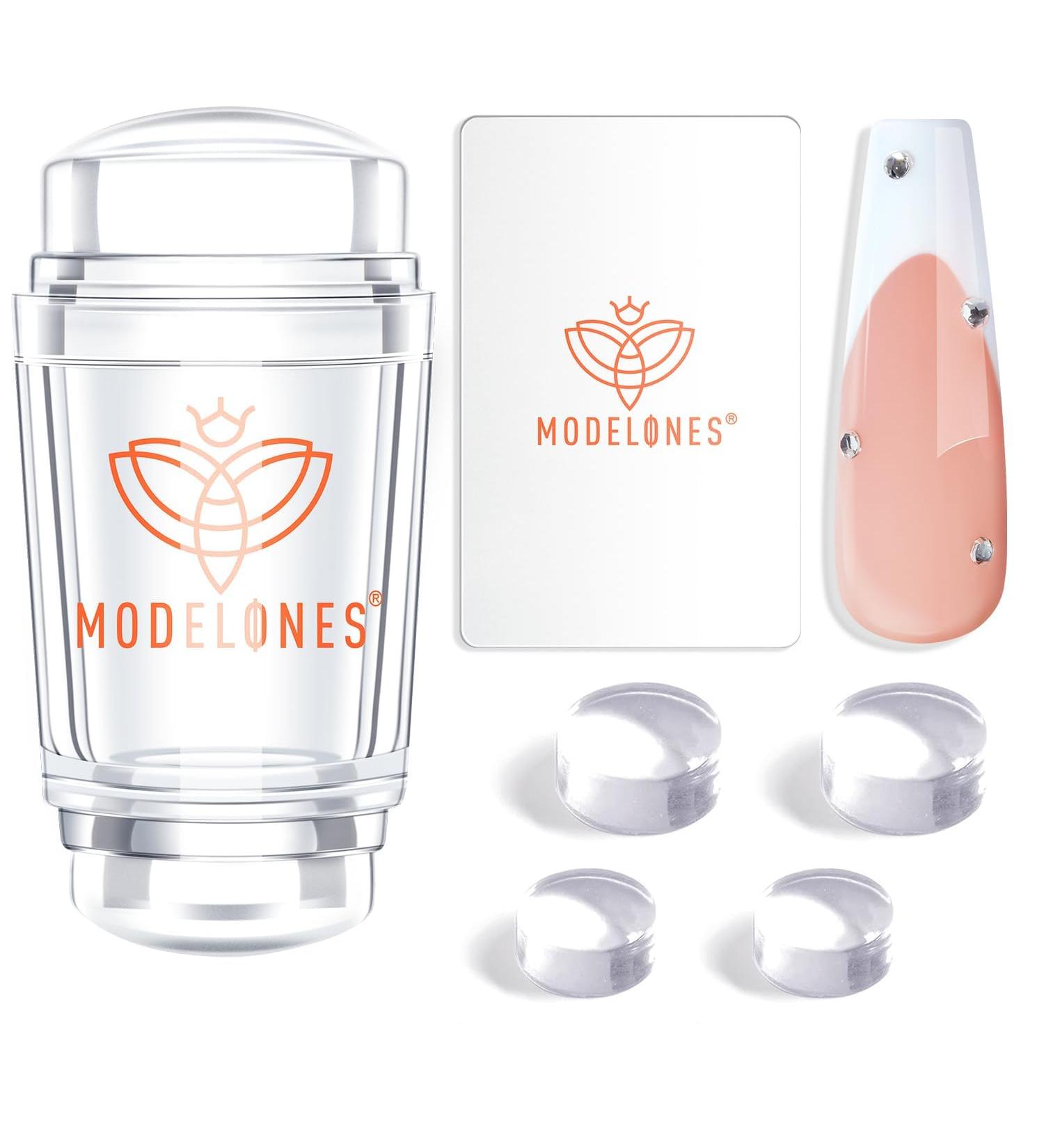 Modelones French Tip Nail Stamp - 6Pcs Silicone Double Head Stamper Kit for DIY French Manicure White - Buy Online on GoSupps.com