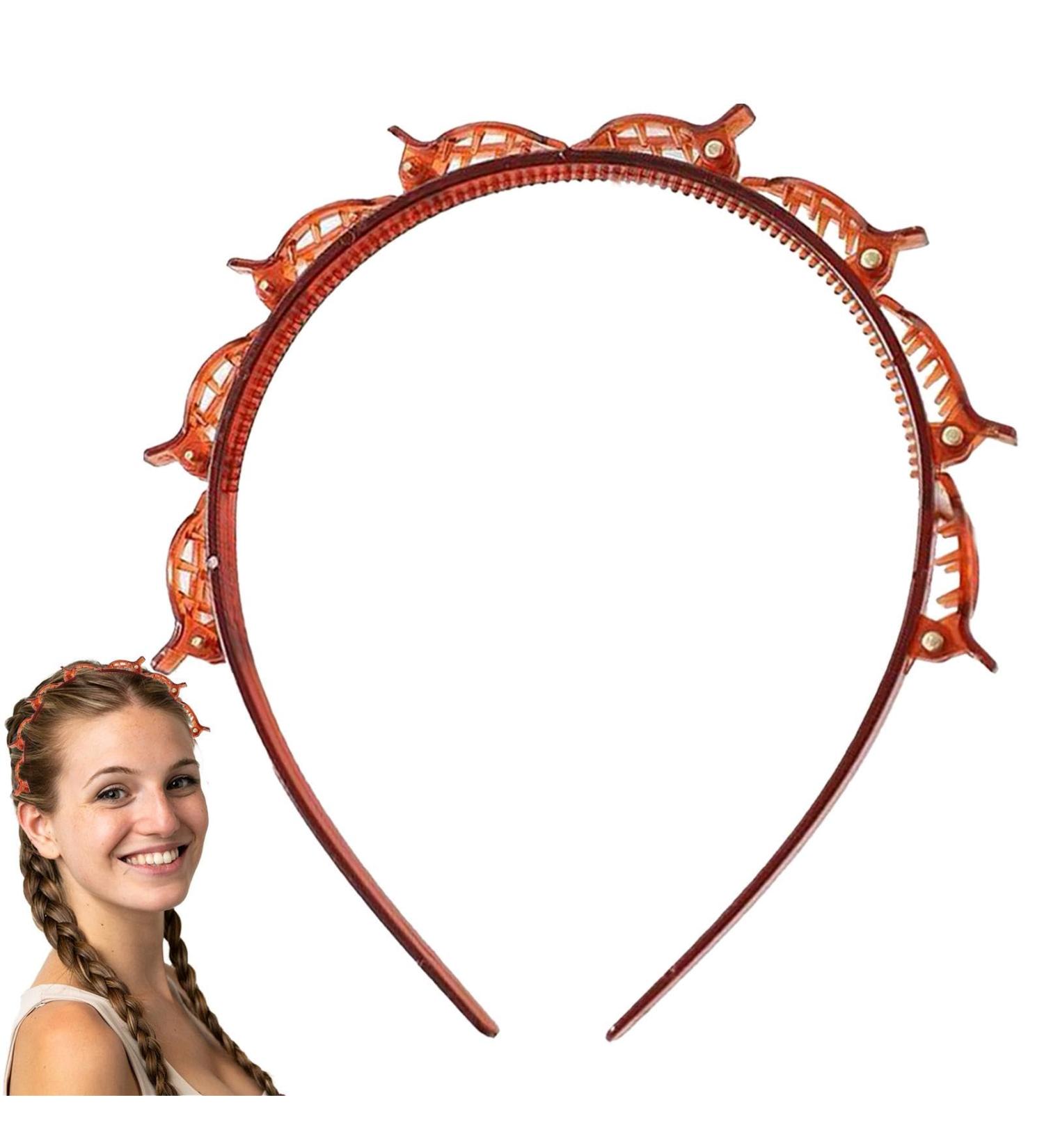 Moreeulsi 10 13cm Bangs Hairstyle Hairpin Hollow Woven Sectional Clip Headband Double Layer Twist Plait Headband Hair Styling Tools Double Layer Twist Plait Multi-Layer Headband Red - Buy Online on GoSupps.com