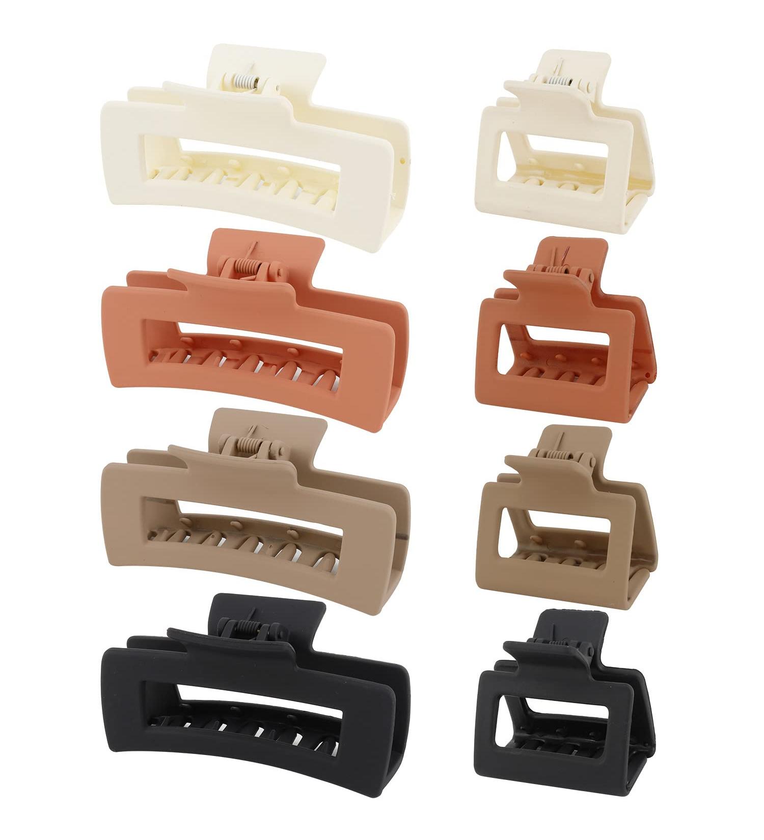 SuPoo 8 Pack Cute Hair Clips - Small & Large Claw Clips for Thick Hair - Neutral Aesthetic Styling Accessories for Curly Hair - Gifts for Women - Buy Online on GoSupps.com