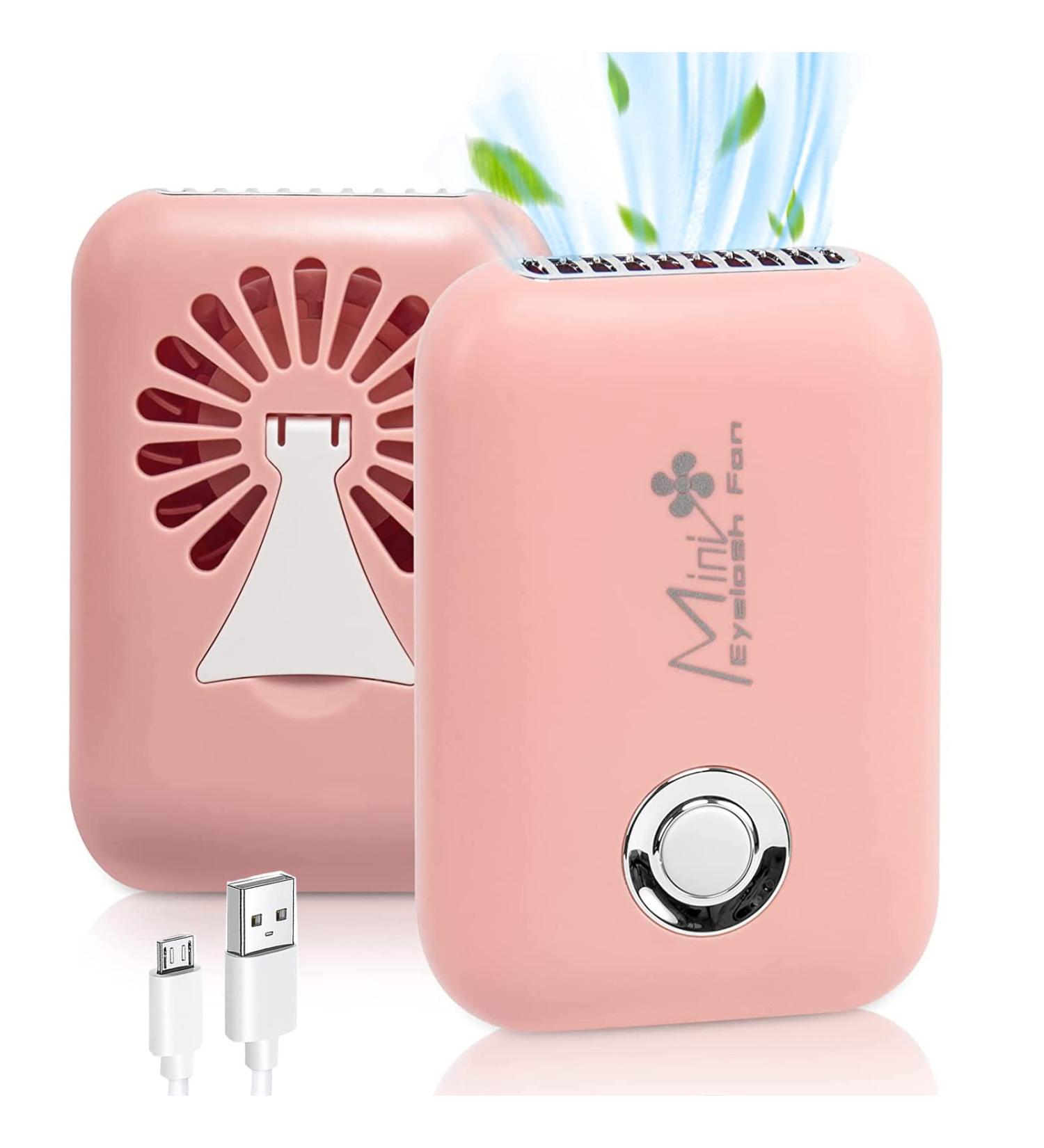 LXIANGN Portable Mini Lash Fan Dryer for Eyelash Extension - Handheld USB Fan with 3 Adjustable Speeds - Pink - Buy Online on GoSupps.com