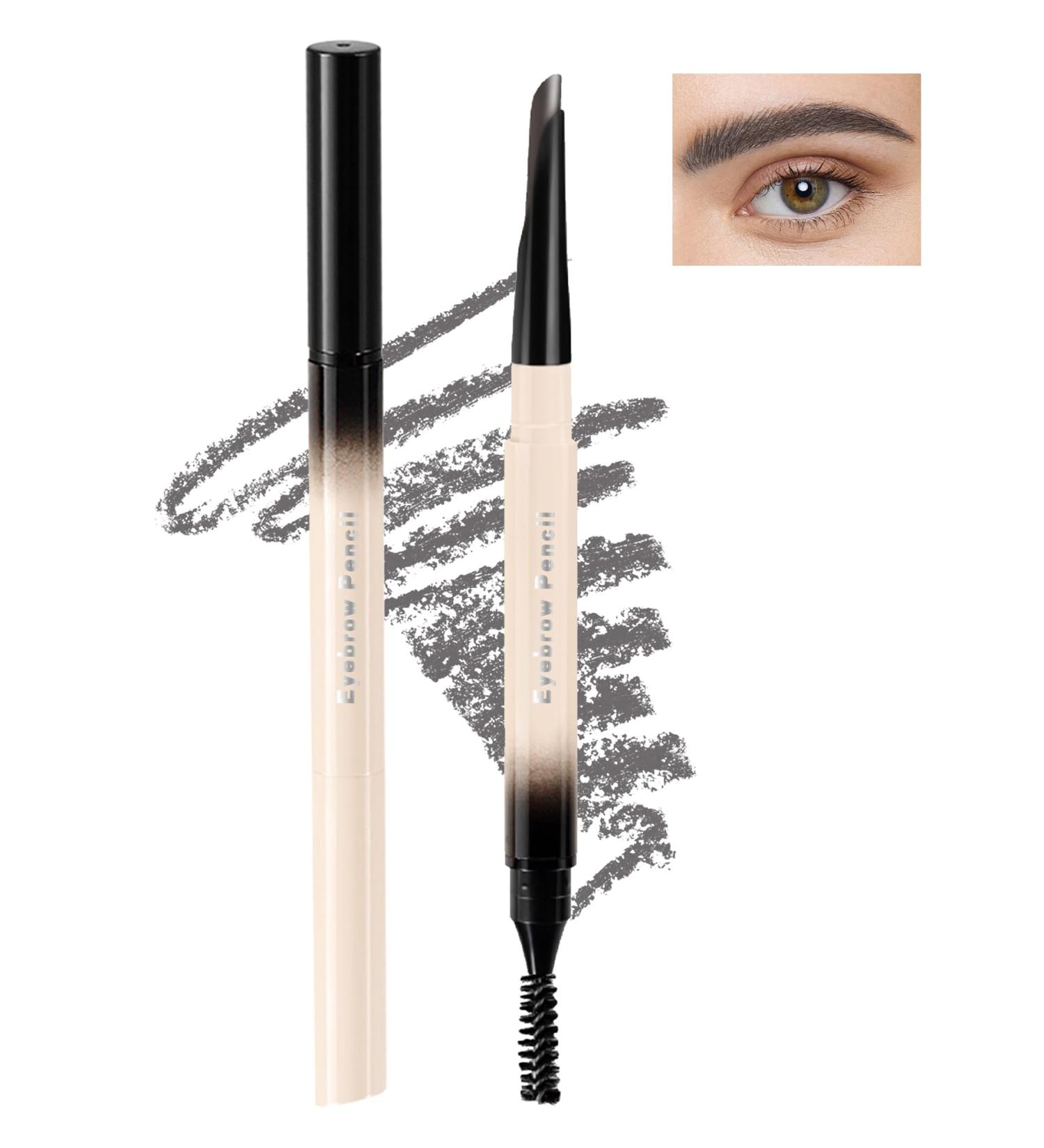 Black Grey Waterproof Eyebrow Pencil Angled Tip Sculpting Retractable Eyebrow Pencil Double Headed Brow Pencil with Spoolie Brush Smooth and Non-Clumping Long Lasting Eye Brow Makeup for Women-04 04 Black Grey - Buy Online on GoSupps.com