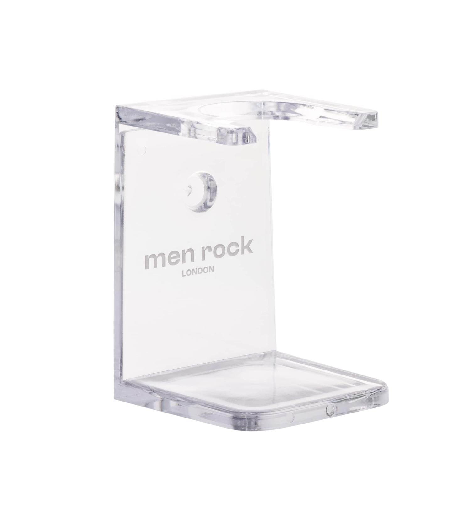 Men Rock Clear Drip Stand - Hygienic Shaving Brush Holder | Compact Design, Adhesive for Bathroom Tiles - Practical and Durable - Buy Online on GoSupps.com