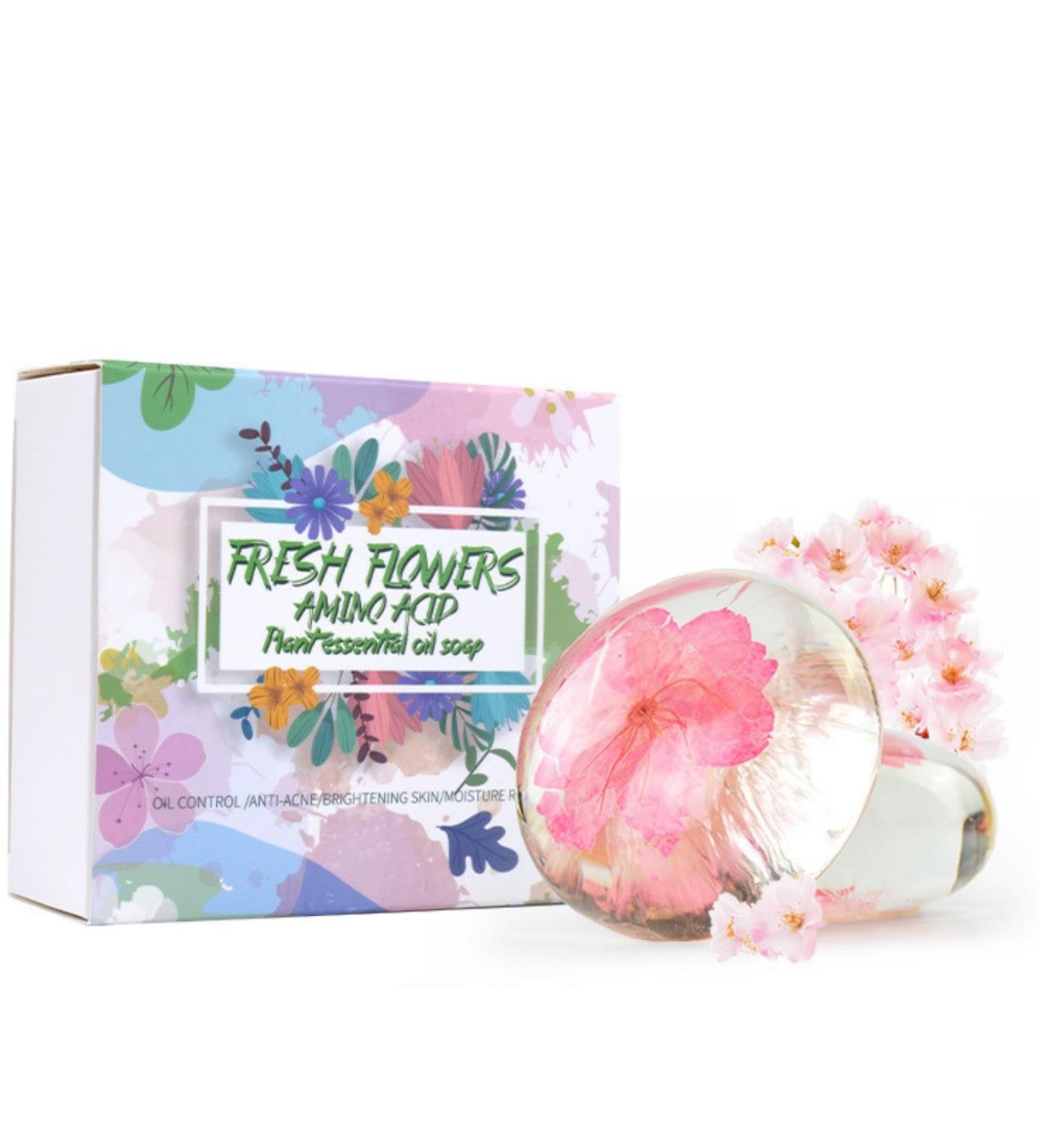 IZBEAUVO Soft Cherry Blossom Soap Bar Antibacterial Soap Natural Soap For Men & Women Organic Soap For Anti Acne Brightening Skin Moistureing & Cleaning Skin Olive Oil Soap With Amino Acid - Buy Online on GoSupps.com