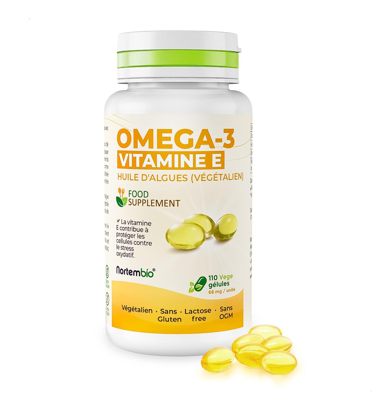 Nortembio Omega 3 (DHA) and Vitamin E. Food Supplement. 110 Tablets. Contributes to the Normal Functioning of the Heart and Brain. Promotes the Maintenance of Vision. Immune Booster. - Buy Online on GoSupps.com