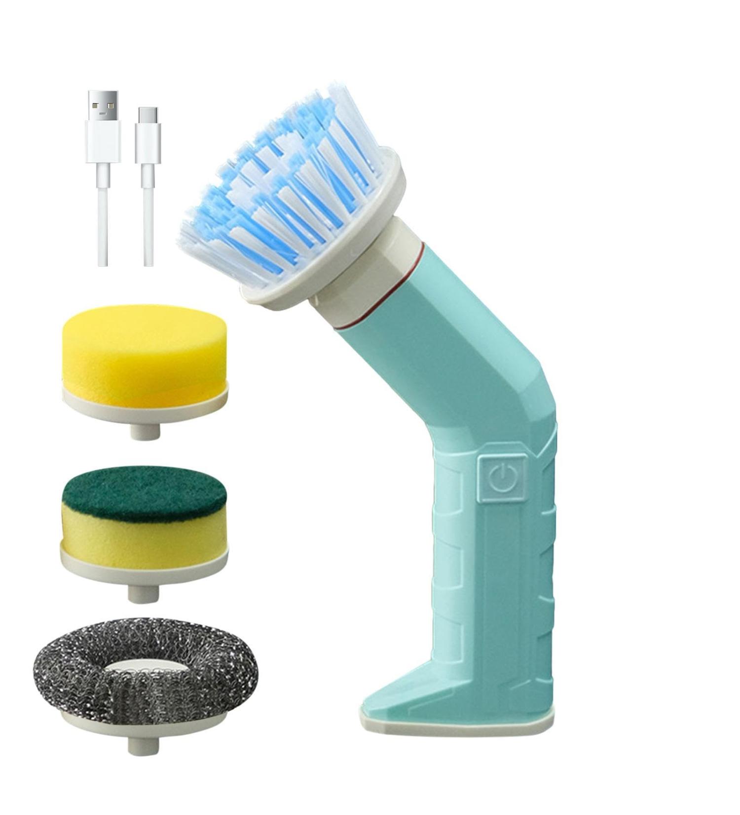 Compact Handheld Scrubber Cordless Scrubbers Waterproof Electric Cleaning Brushes with 2 Adjustable Speed Power Cleaning Scrubber with 4 Replaceable Heads Cordless Scrubbers for Kitchen Blue - Buy Online on GoSupps.com