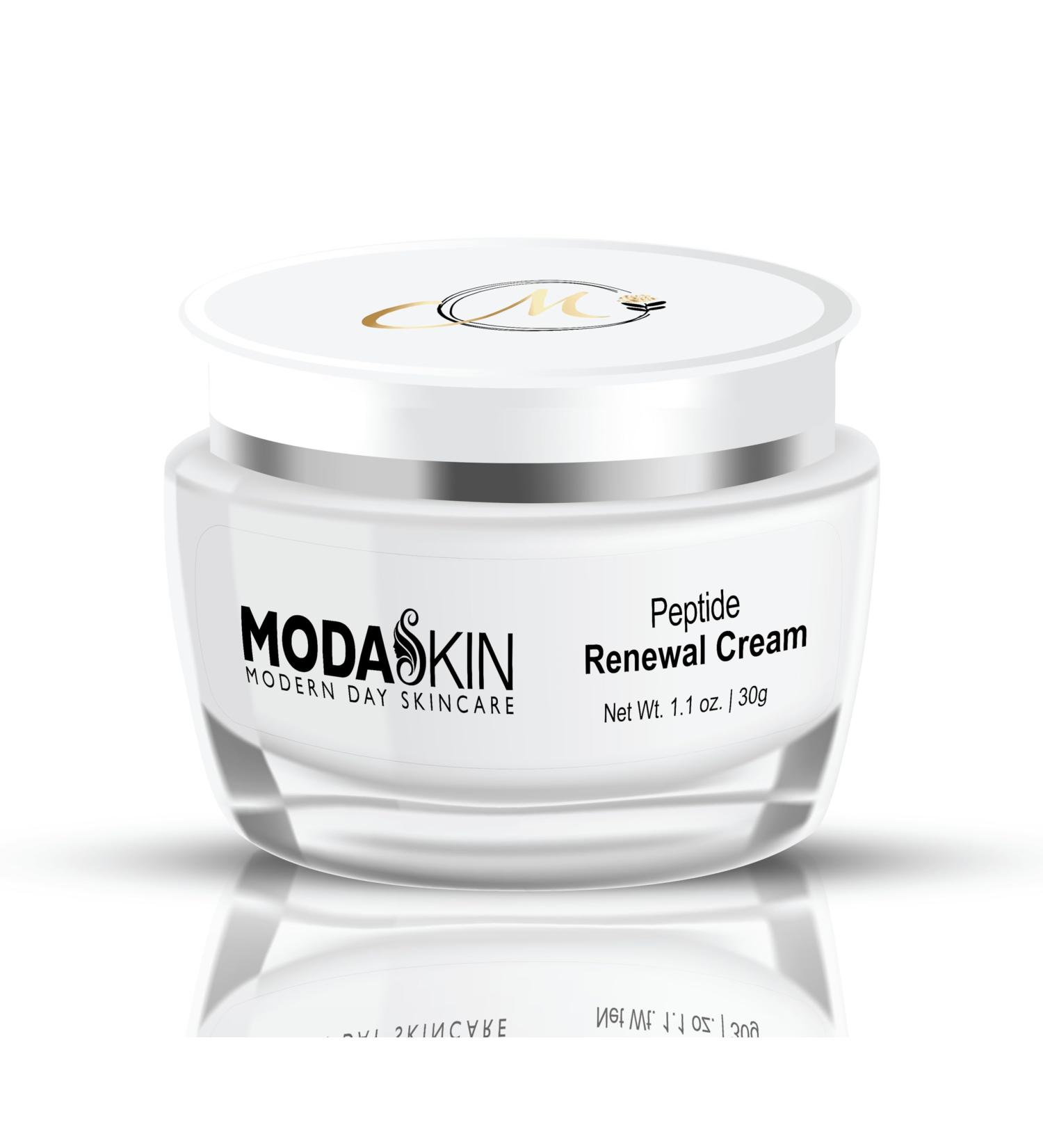 Peptide Renewal Cream - 5-Peptide Complex for Fine Lines & Wrinkles | Anti-Aging Skincare 1.1 Oz - International Shipping - Buy Online on GoSupps.com