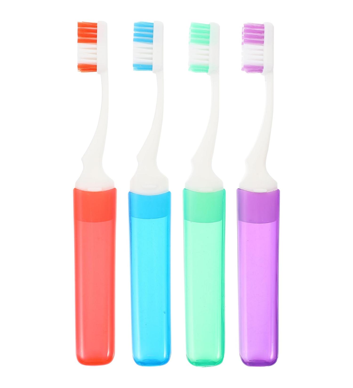 Iwowhero 4-Piece Travel Toothbrush Set | Portable Nylon Oral Care Accessories for International Travel - Buy Online on GoSupps.com