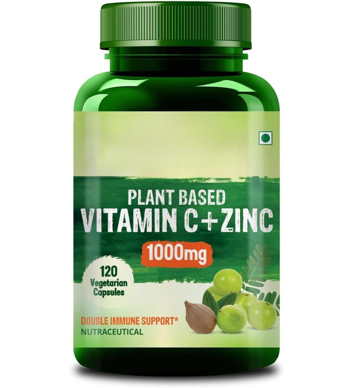 Plant Based Vitamin C with Zinc - 120 Veg Capsules - Buy Online on GoSupps.com