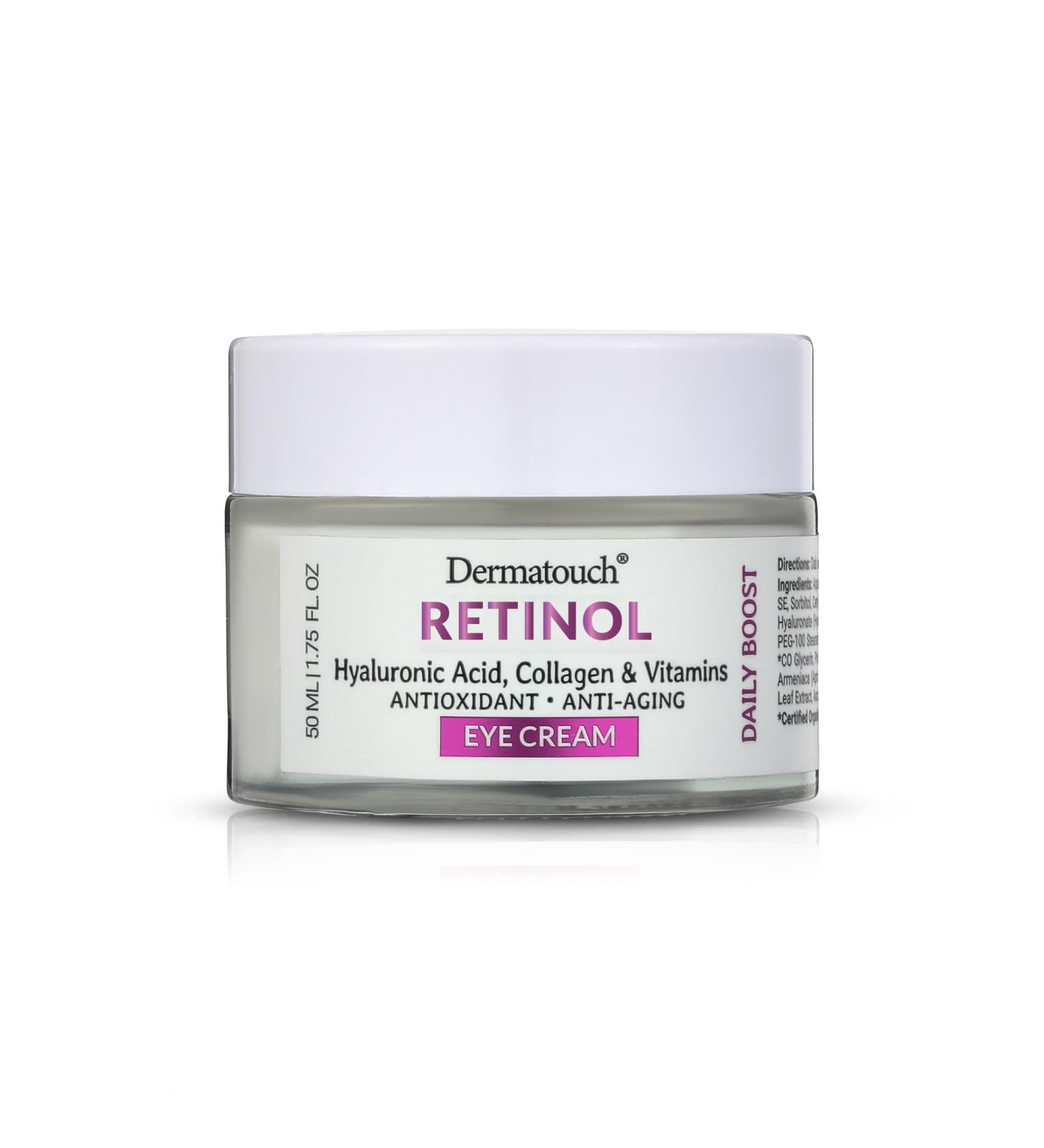 DERMATOUCH Retinol Eye Cream 1.75 oz | Hyaluronic Acid Peptides & Vitamins | Made in America - Buy Now for Youthful Skin - Buy Online on GoSupps.com