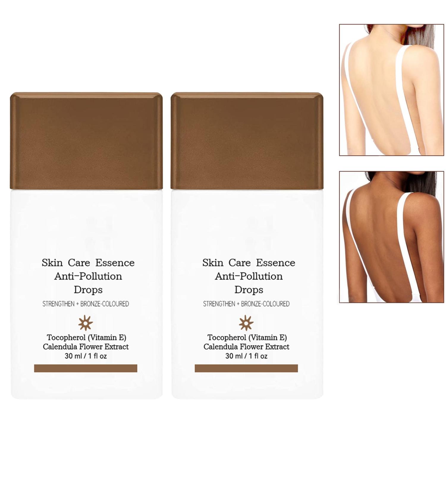 Anti-Pollution Bronzing Drops Bronzer Drops Fake Tan Peptide Serums Skin Care Anti Pollution Essence Facial Tanning Drops Bronzing Drops Creates a Bronzed Glow (2) - Buy Online on GoSupps.com