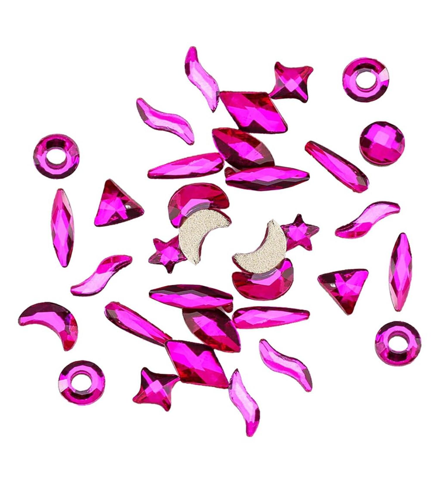 dijiusidy 50 Pieces Glass Crystal Set Eye-catching Personalized Nail Art Rhinestones DIY Handcraft Manicure Accessories for Card Making Rose Red - Buy Online on GoSupps.com