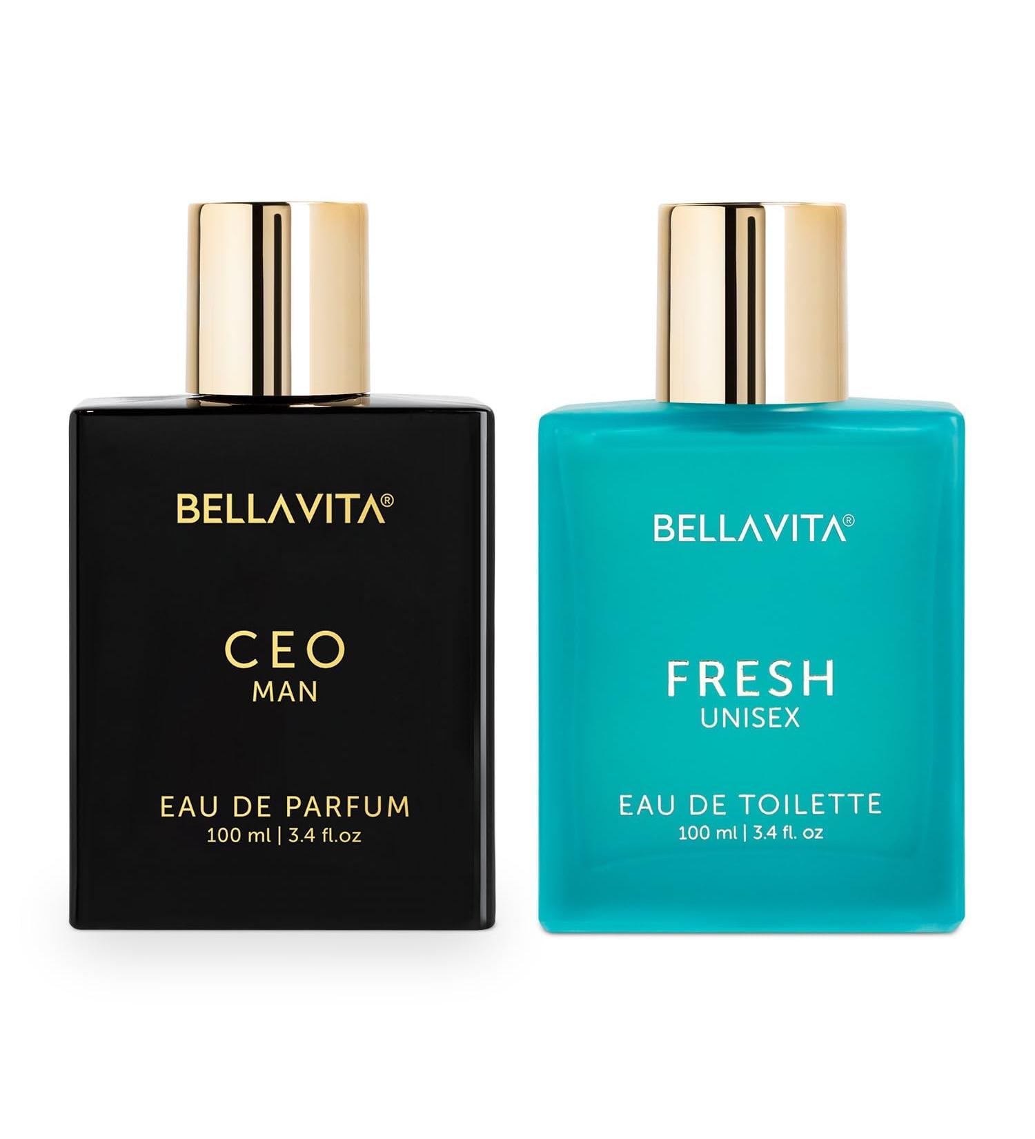 Be'llaVita Luxury Men & Women Ceo Edp Fresh Woody Edt Liquid Perfumes Combo Pack Of 2 Premium Long Lasting Fragrance Scents & 100 Ml Each - Buy Online on GoSupps.com