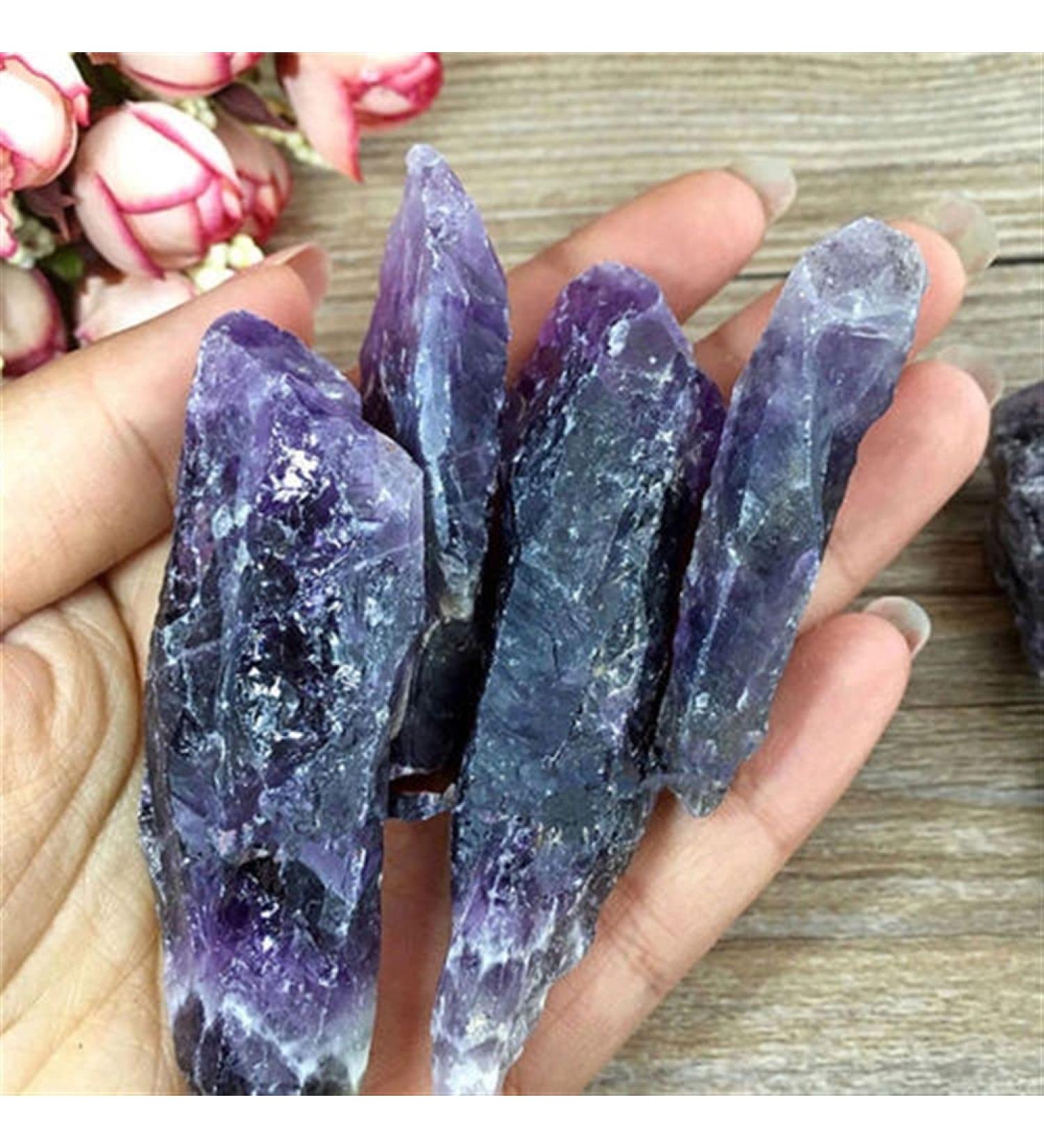KUYIN Natural Rough Amethyst Quartz Crystals Stones for Reiki Crystalfor Jewerly Making Necklace Wire Wrapping Pendants Ornaments Stone Crystal Reiki - Buy Online on GoSupps.com