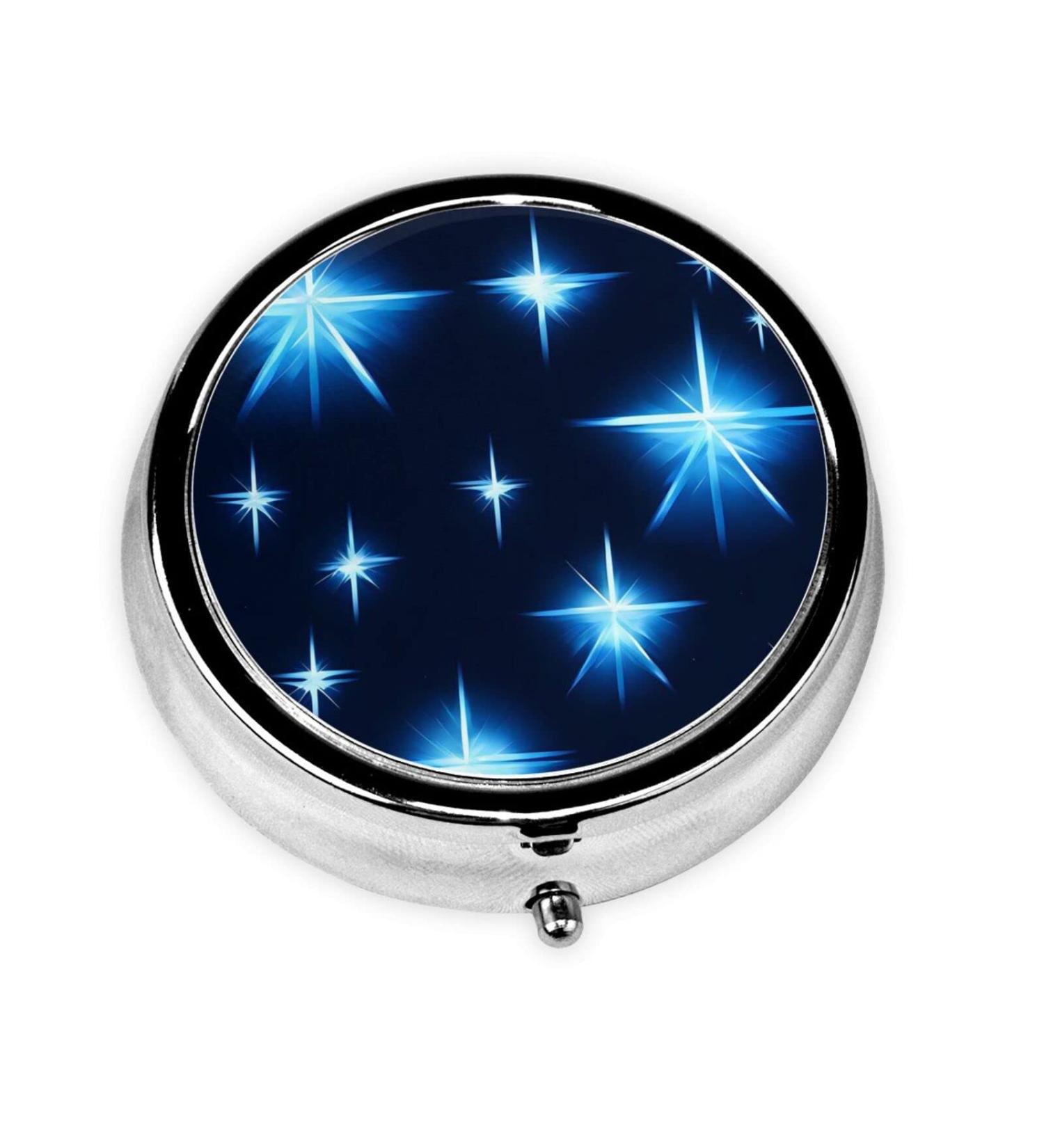 Cartoon Blue Starround Pill Box - 3 Compartment Portable Travel Organizer for Traveling - Black - Buy Online on GoSupps.com