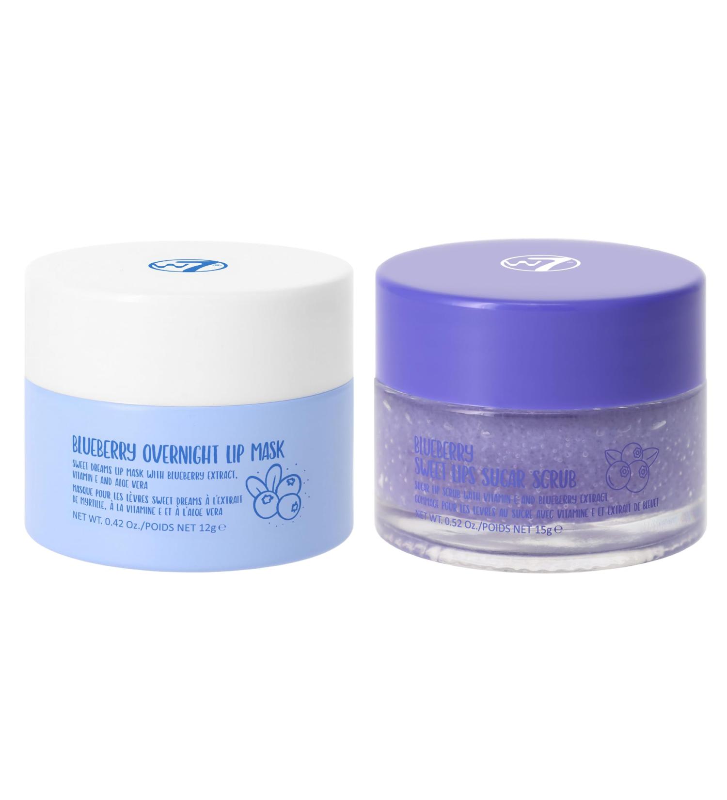 W7 Sweet Dreams Lip Scrub & Overnight Lip Mask Duo - 2 Piece Set - Blueberry Flavour - Exfoliate Condition Soothe & Hydrate 1 count (Pack of 2) Blueberry - Buy Online on GoSupps.com