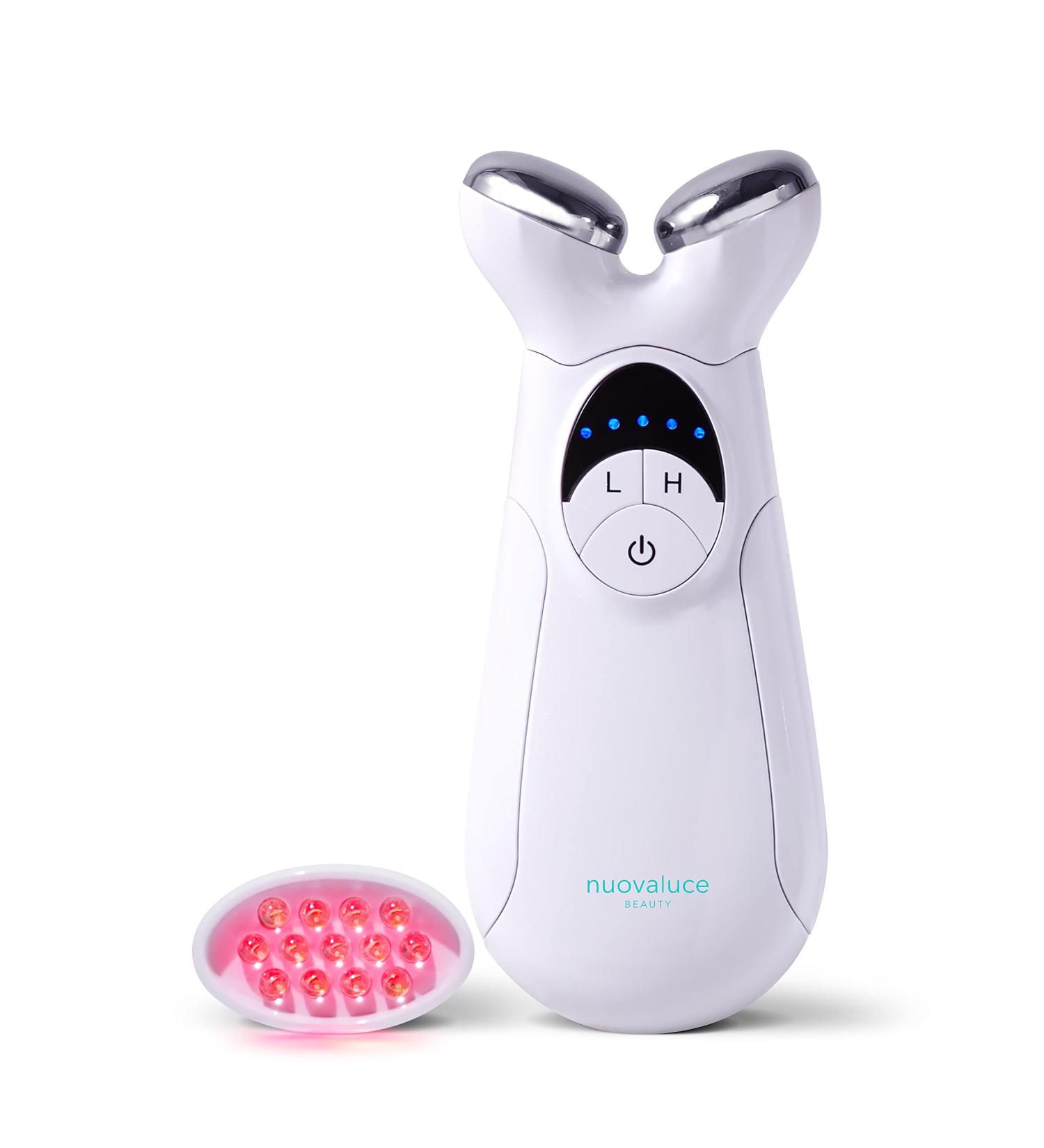 Nuovaluce Anti Aging Microcurrent & Red Light Therapy Device - FDA Cleared for Wrinkle Reduction and Skin Tightening - Handheld Face Toning Machine for At-Home Use - Buy Online on GoSupps.com