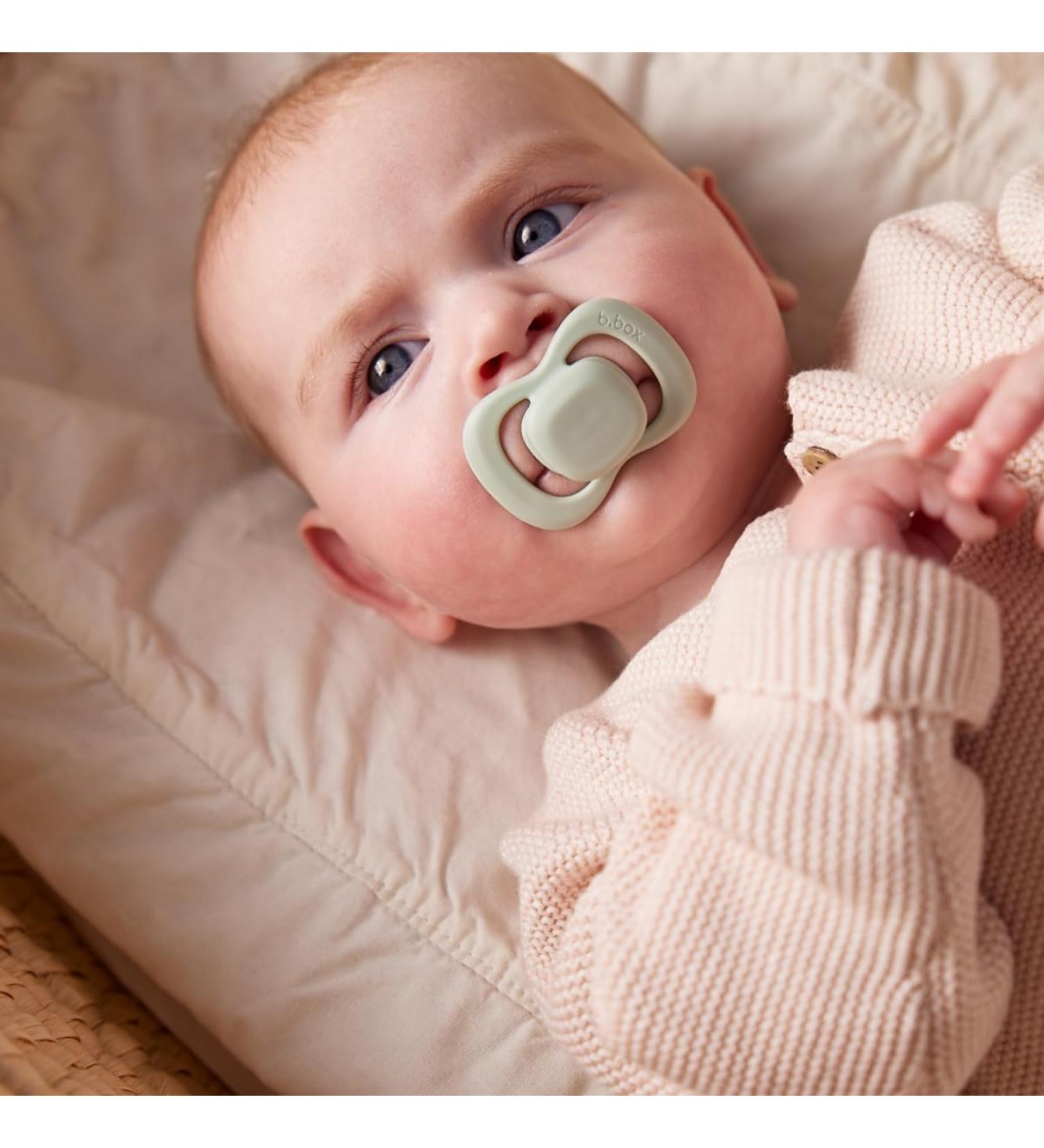 b.box Baby Pacifier Size 1 (Pack of 2) | Natural Rubber Latex | Round Teat | Clean & Safe for 0-6 Months Babies | International Shipping Available - Buy Online on GoSupps.com