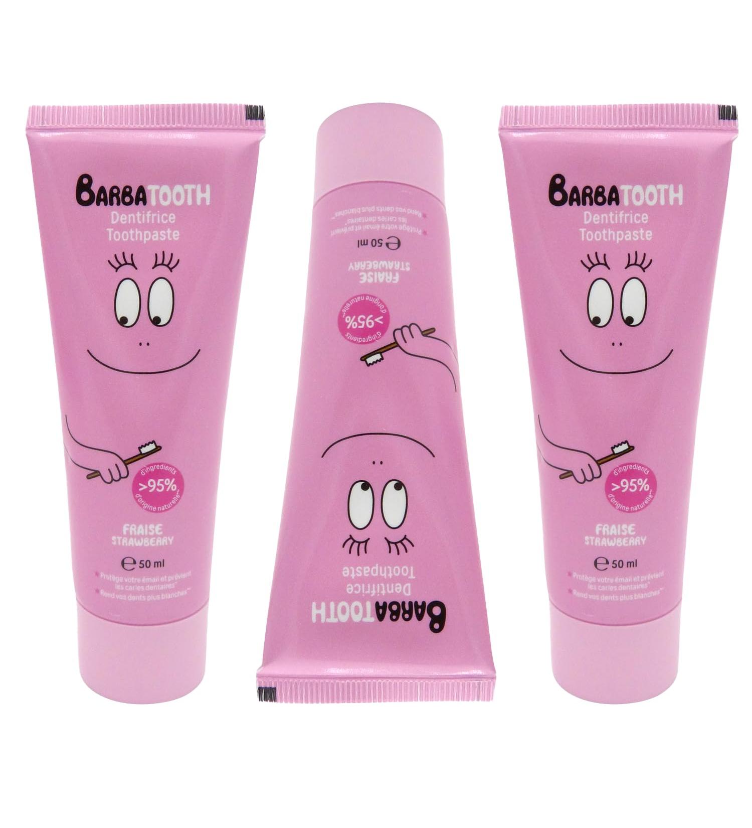 Barbapapa Strawberry Toothpaste 3-Pack (50 ml) | Children's Toothpaste for Healthy White Teeth - Buy Online on GoSupps.com