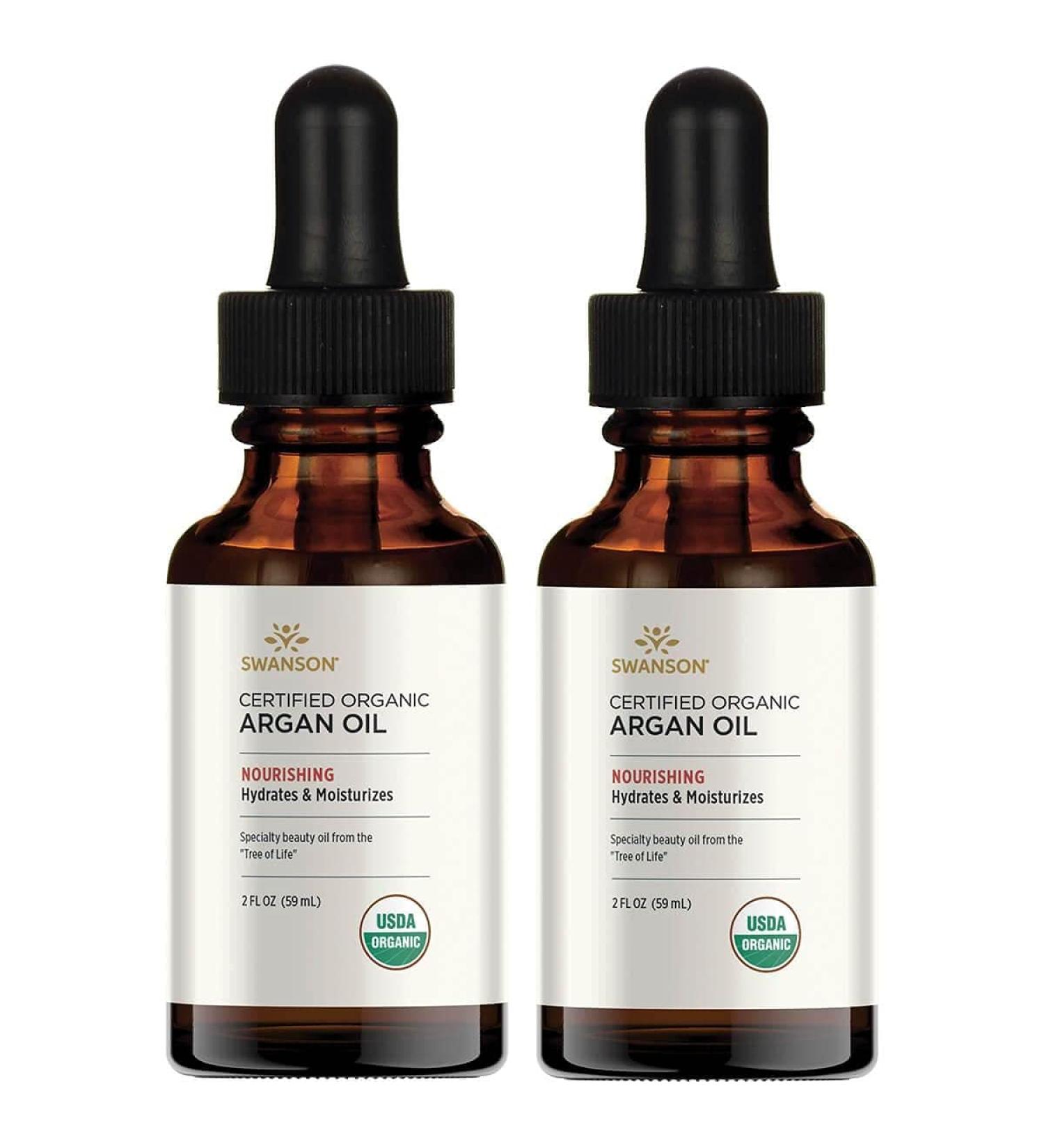 Buy Swanson Certified Organic Argan Oil 2 fl oz (59 ml) - 2 Pack for Healthy Skin & Hair - Fast International Shipping - Buy Online on GoSupps.com
