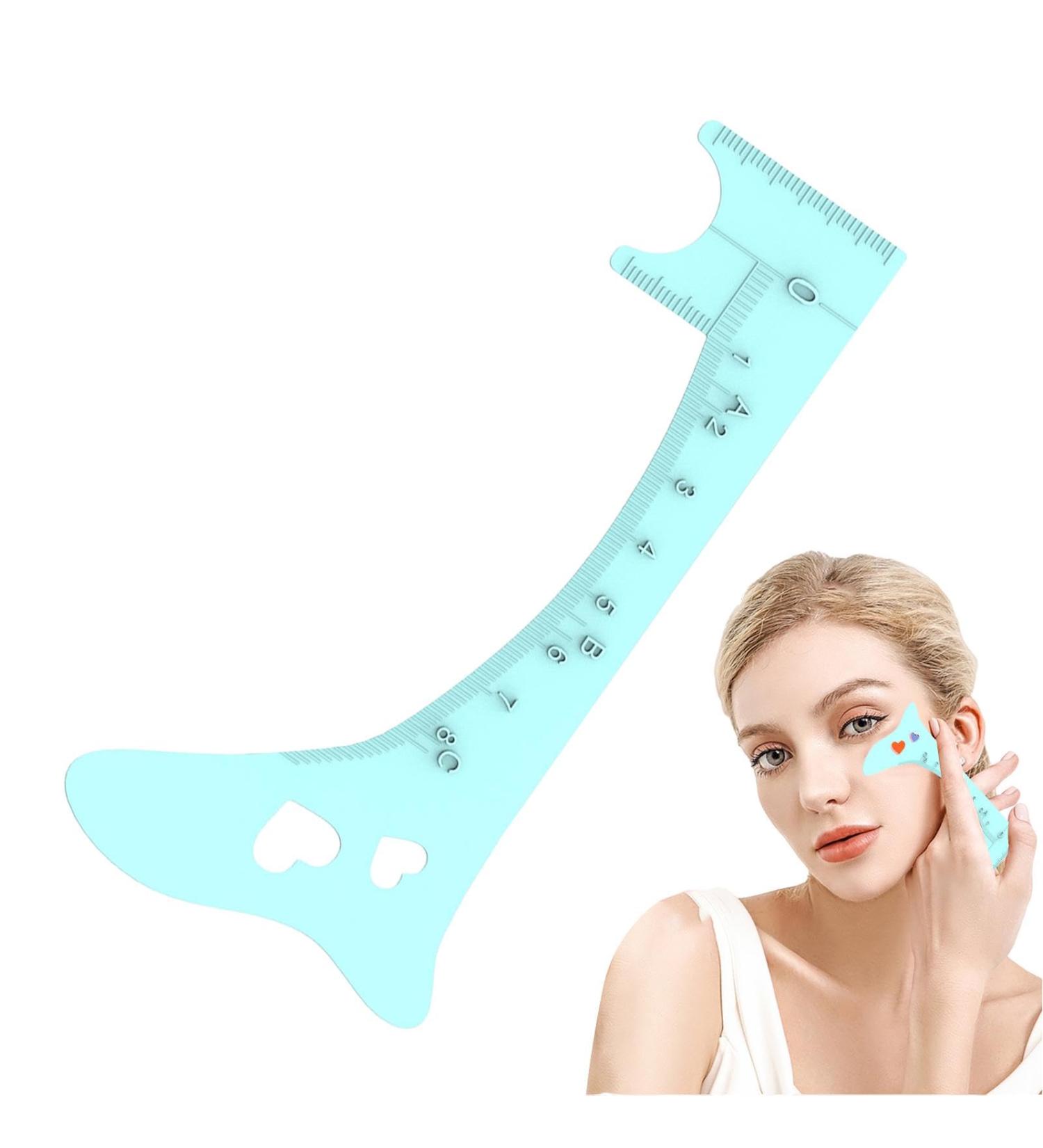 Eyebrow Shaping Template | Silicone Eyebrow Makeup Mapping Template | Brow Positioning Ruler Makeup Guide Tool Professional Quick Eye Makeup Tool Blue - Buy Online on GoSupps.com
