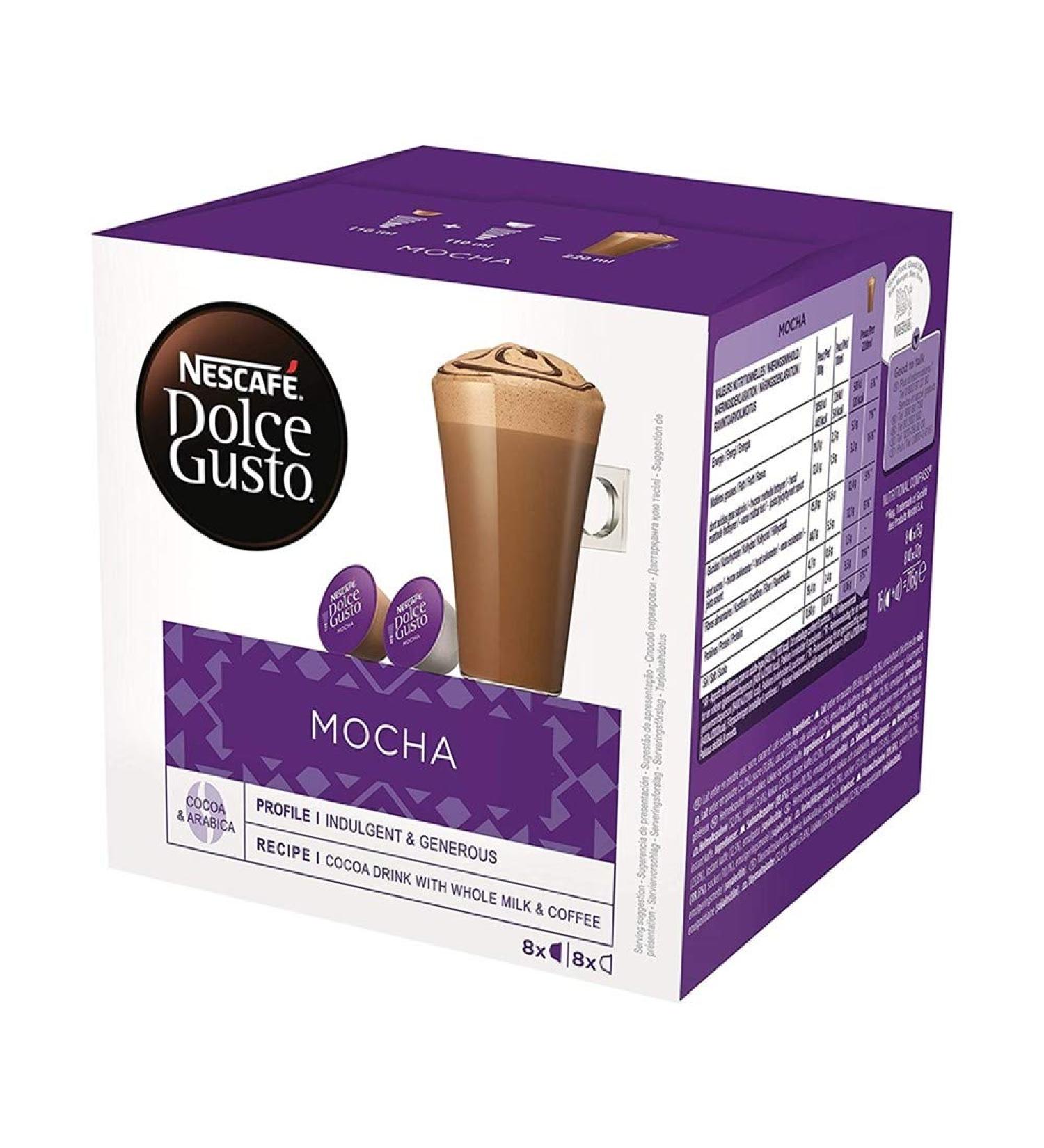 NESCAFE DOLCE GUSTO Nescaf Dolce Gusto Mocha Coffee 8 Capsules + 8 Milk Capsules