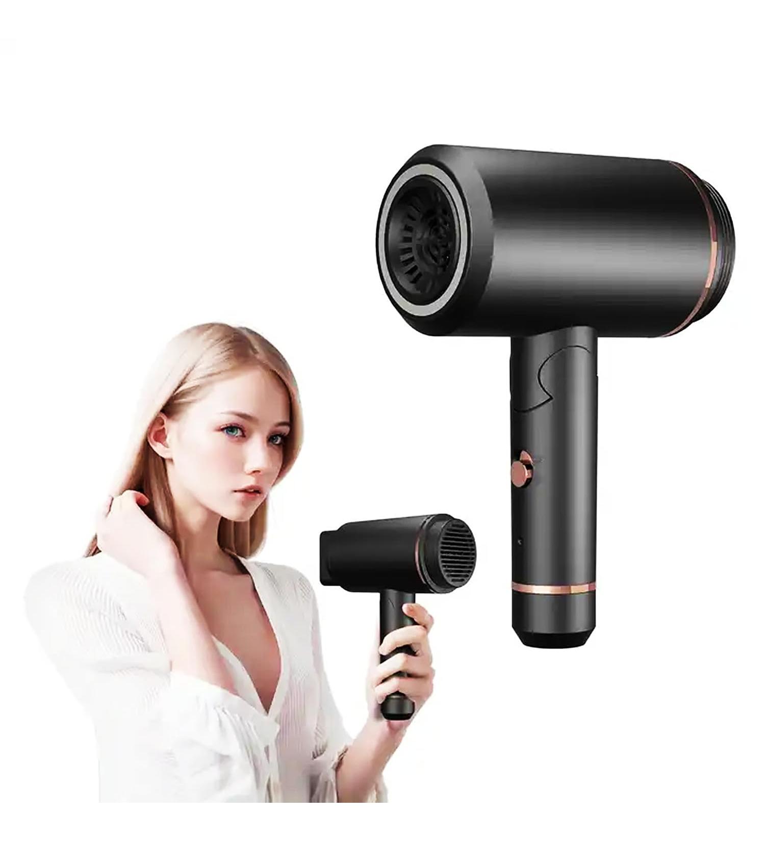 WTTTTW Cordless Hair Dryer Gift Set Low-Heat Rechargeable Blow Dryer w/Magnetic Nozzle Folding Travel Hair Dryers Suitbale for All Hair Types Black - Buy Online on GoSupps.com