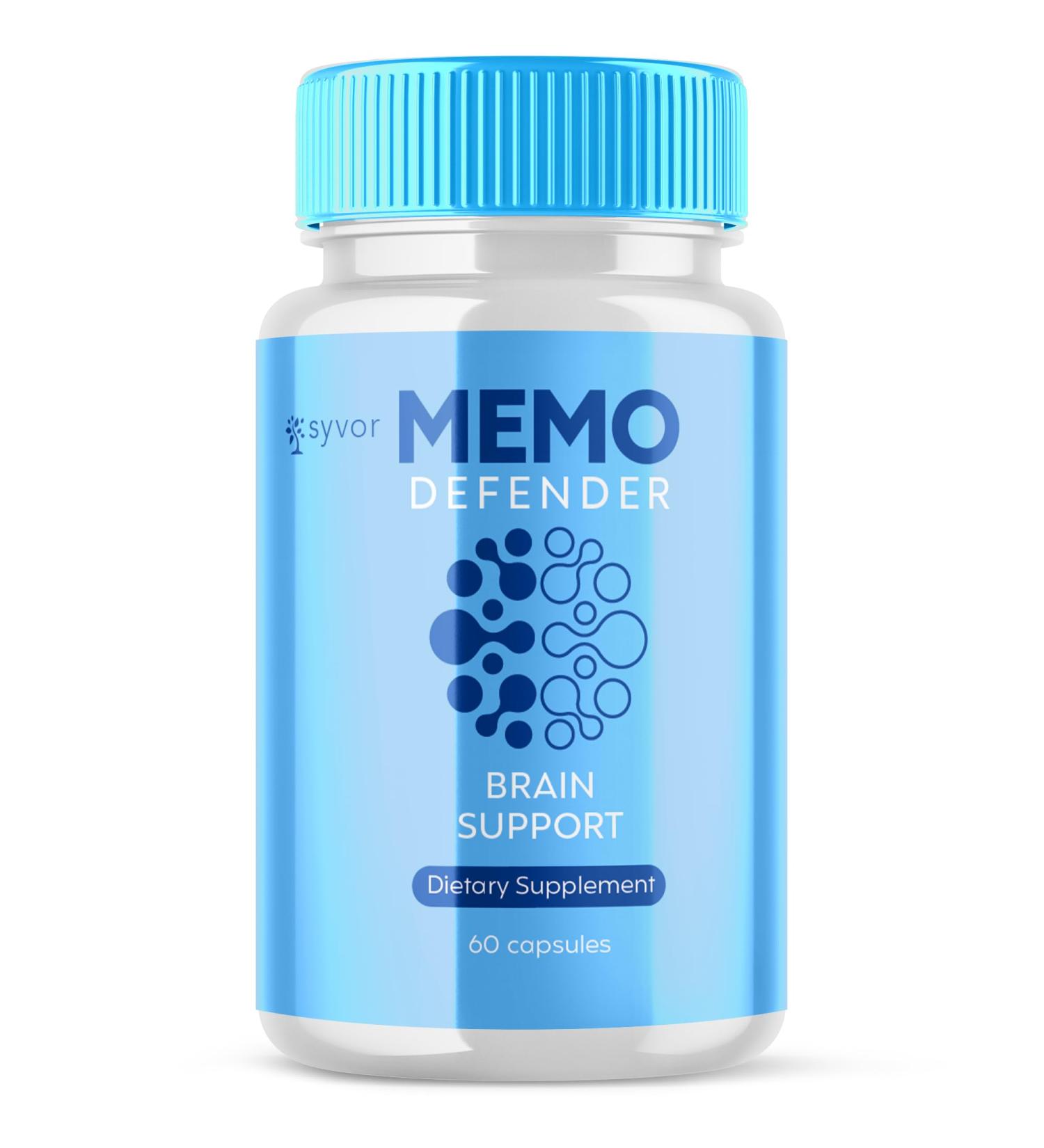 Memo Defender Capsules - Memo Defender Brain Support Advanced Supplement Pills - MemoDefender Maximum Strength Wellness and Health Blend of All Natural Ingredients for Maximum Results (60 Capsules)