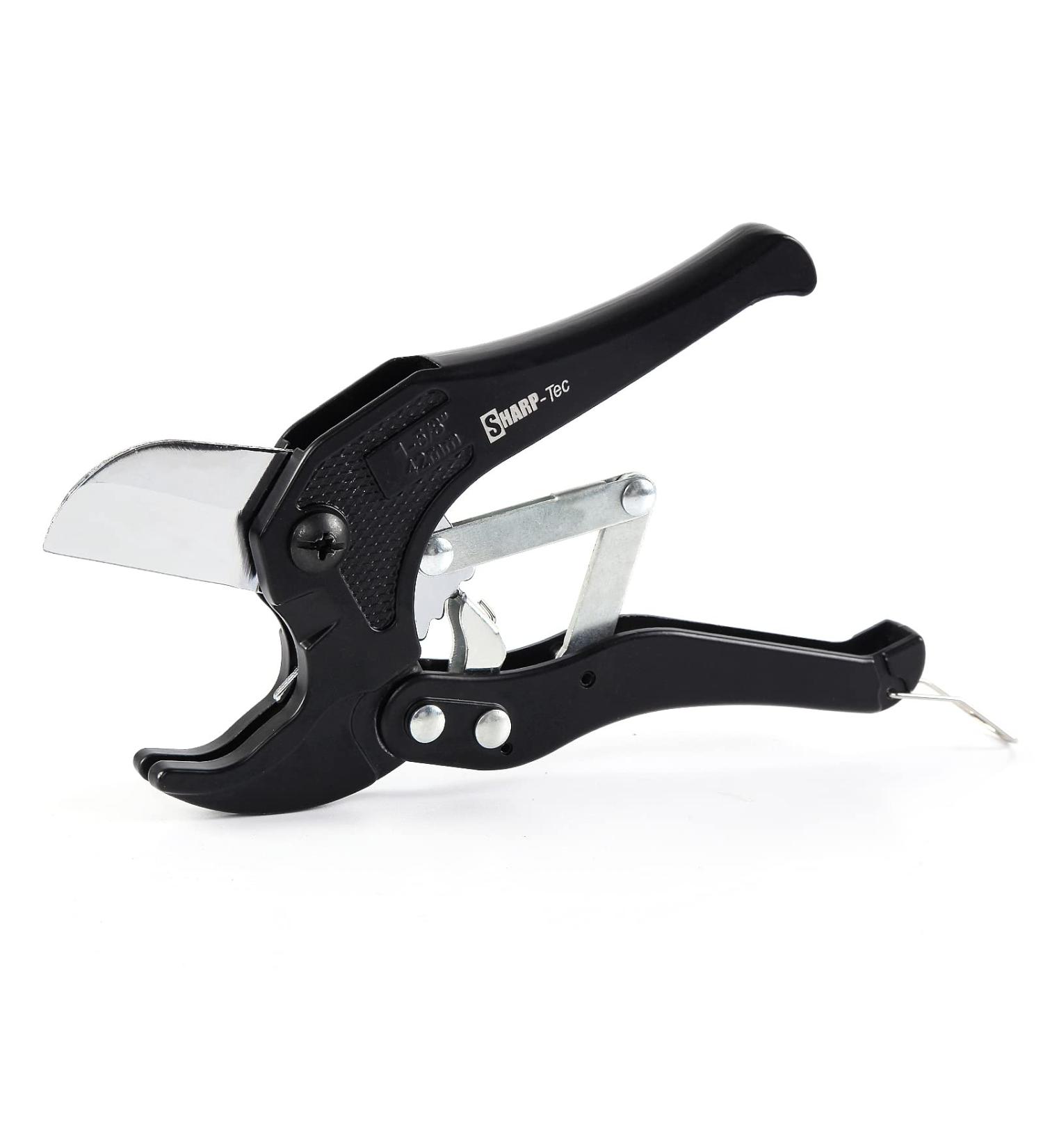 Sharp-Tec Heavy Duty PVC Pipe Cutter - 3-42mm Ratchet Tubing Cutter with Aluminium Alloy Body and 65mm Blade - Black - Buy Online on GoSupps.com