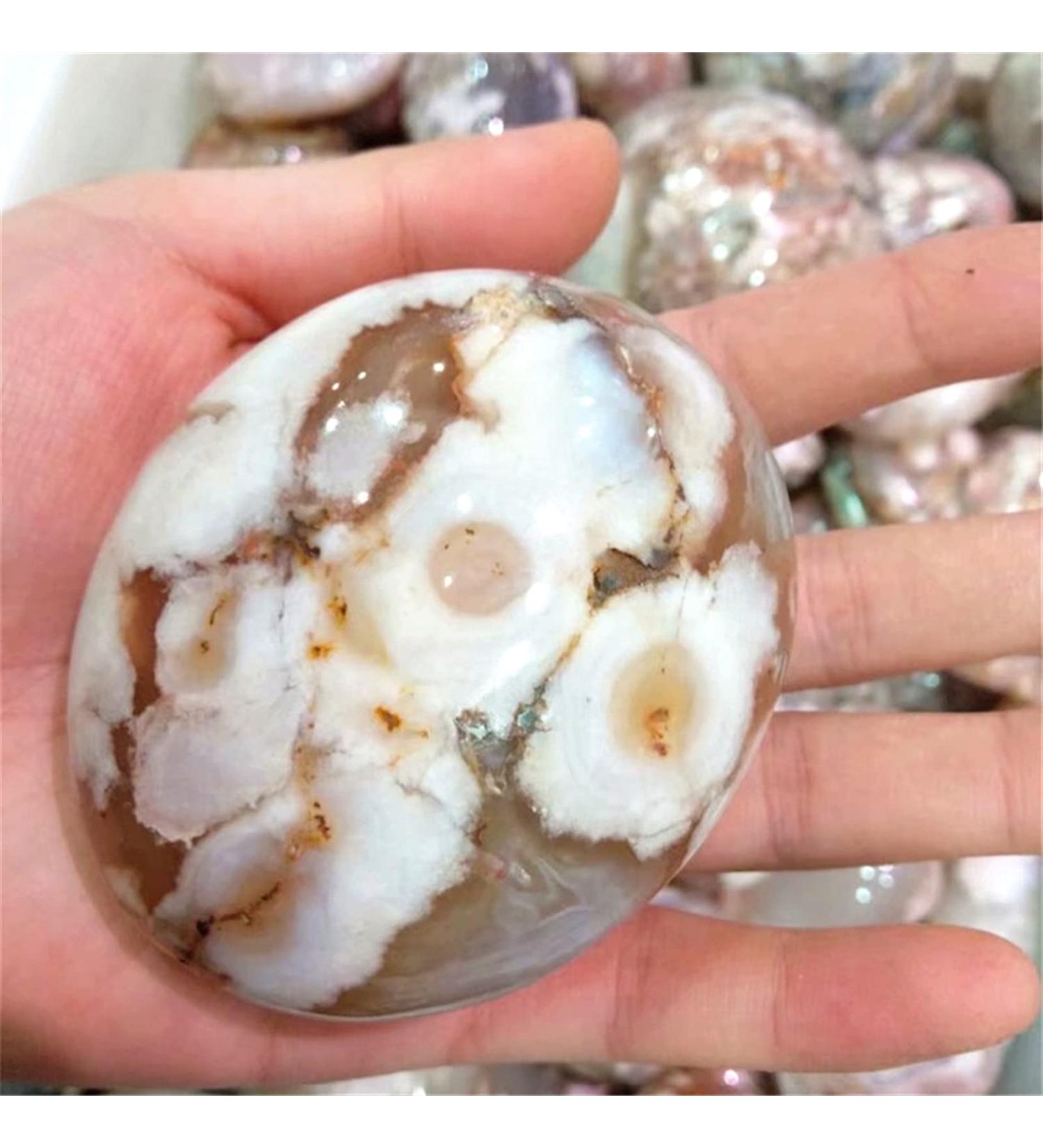 Natural Crystal Rough 1pcs Natural Minerals and Stones Cherry Blossom Agate Palm Stone for Quartz Crystal Home Decoration - Buy Online on GoSupps.com