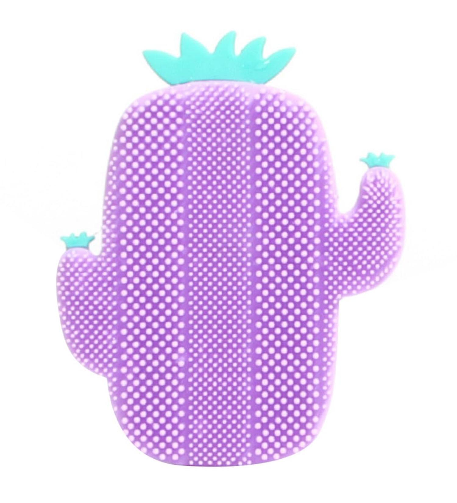 Professional Small Cactus Silicone Scrubber Face Cleanser Brush Portable Reusable Manual Facial Cleaning - Buy Online on GoSupps.com