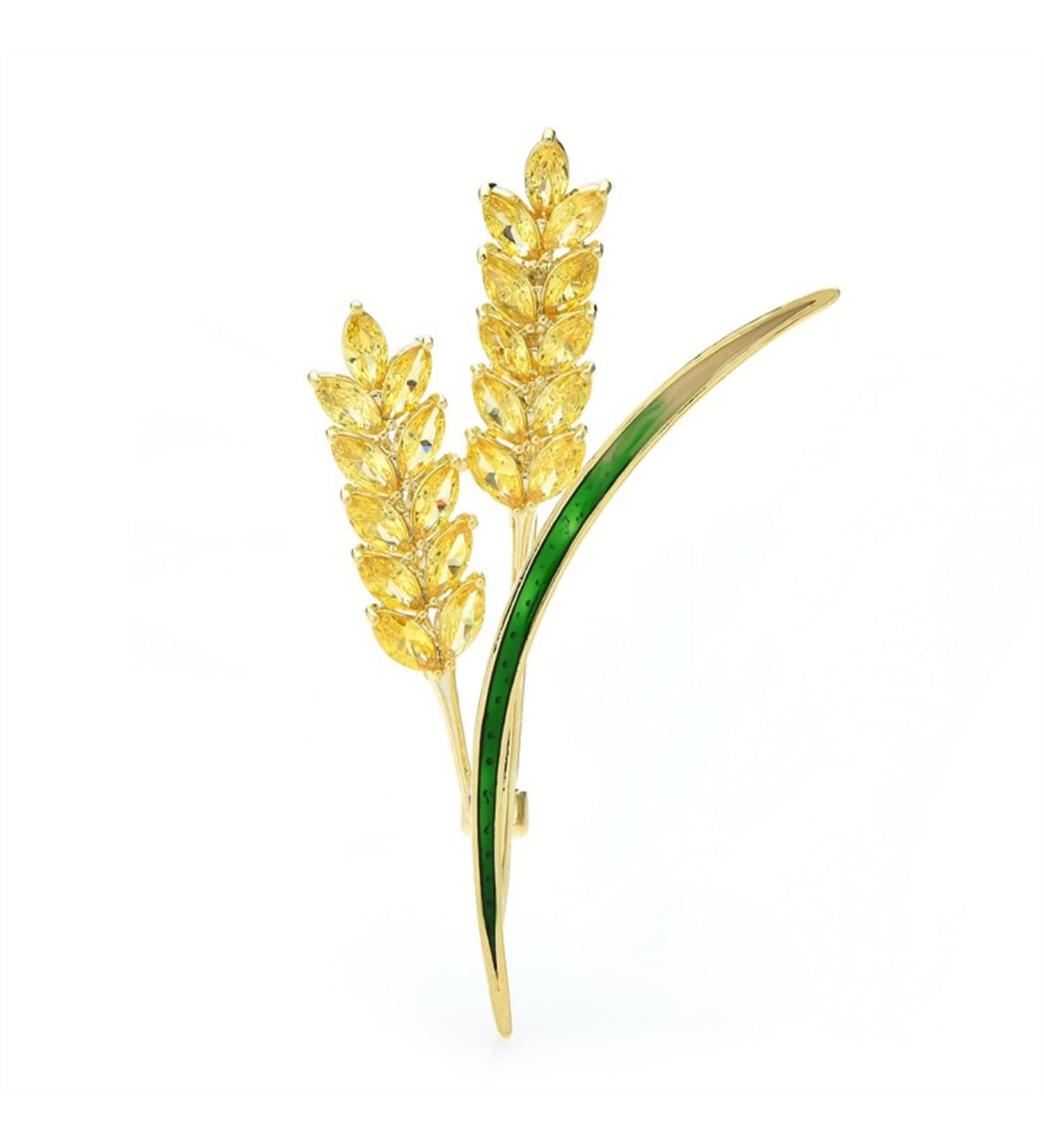 Pin Jewelry Gifts for Women Ladies Fashion Accessories Ladies Elegant Wheat Brooch Enamel Leaf Beauty Wheat Flower Shaped Brooch Party Banquet Brooch Brooches & Pins - Buy Online on GoSupps.com