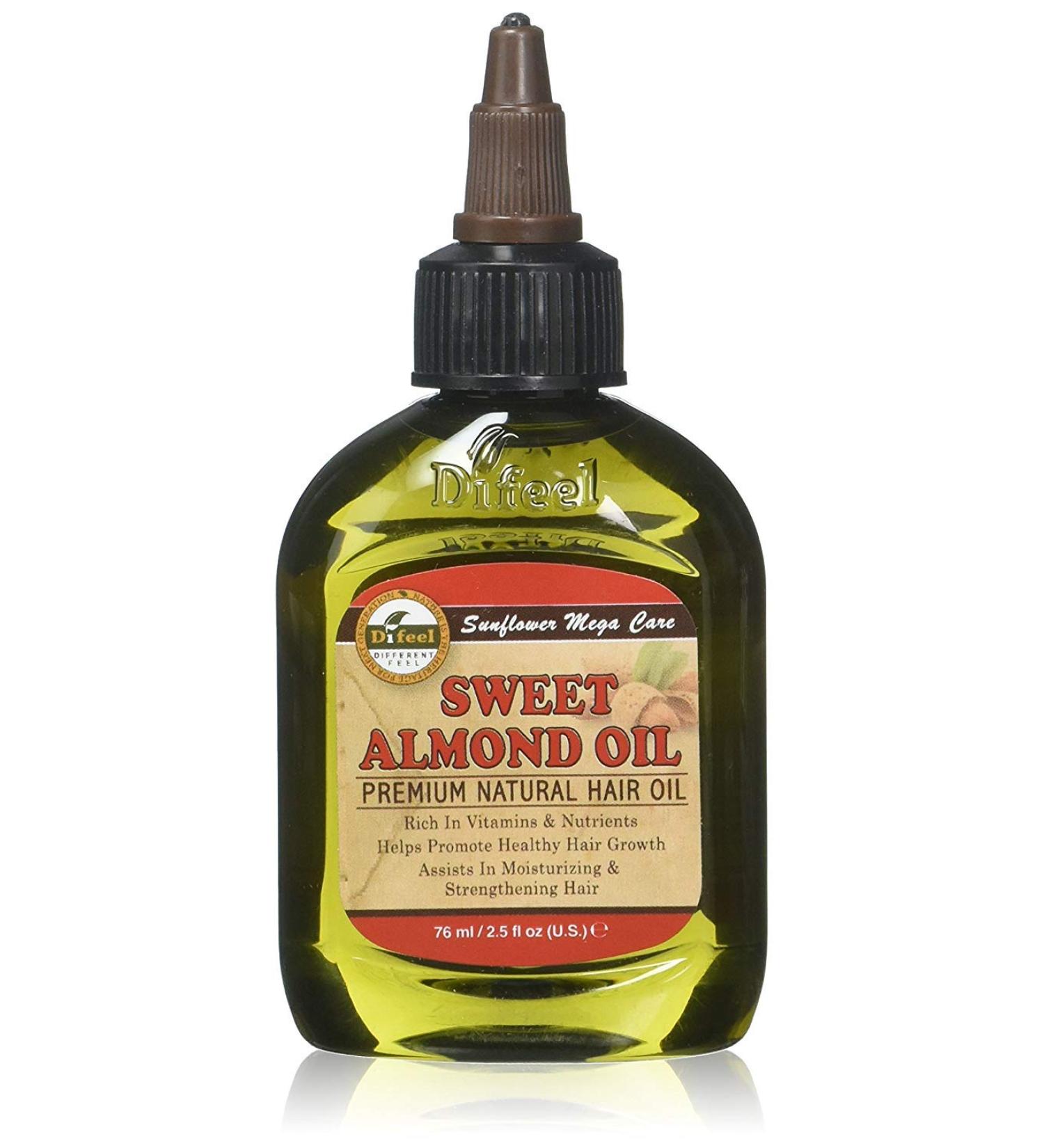Difeel Premium Sweet Almond Hair Care Oil 2.5oz (6-Pack) - 100% Natural Formula - Buy Online on GoSupps.com