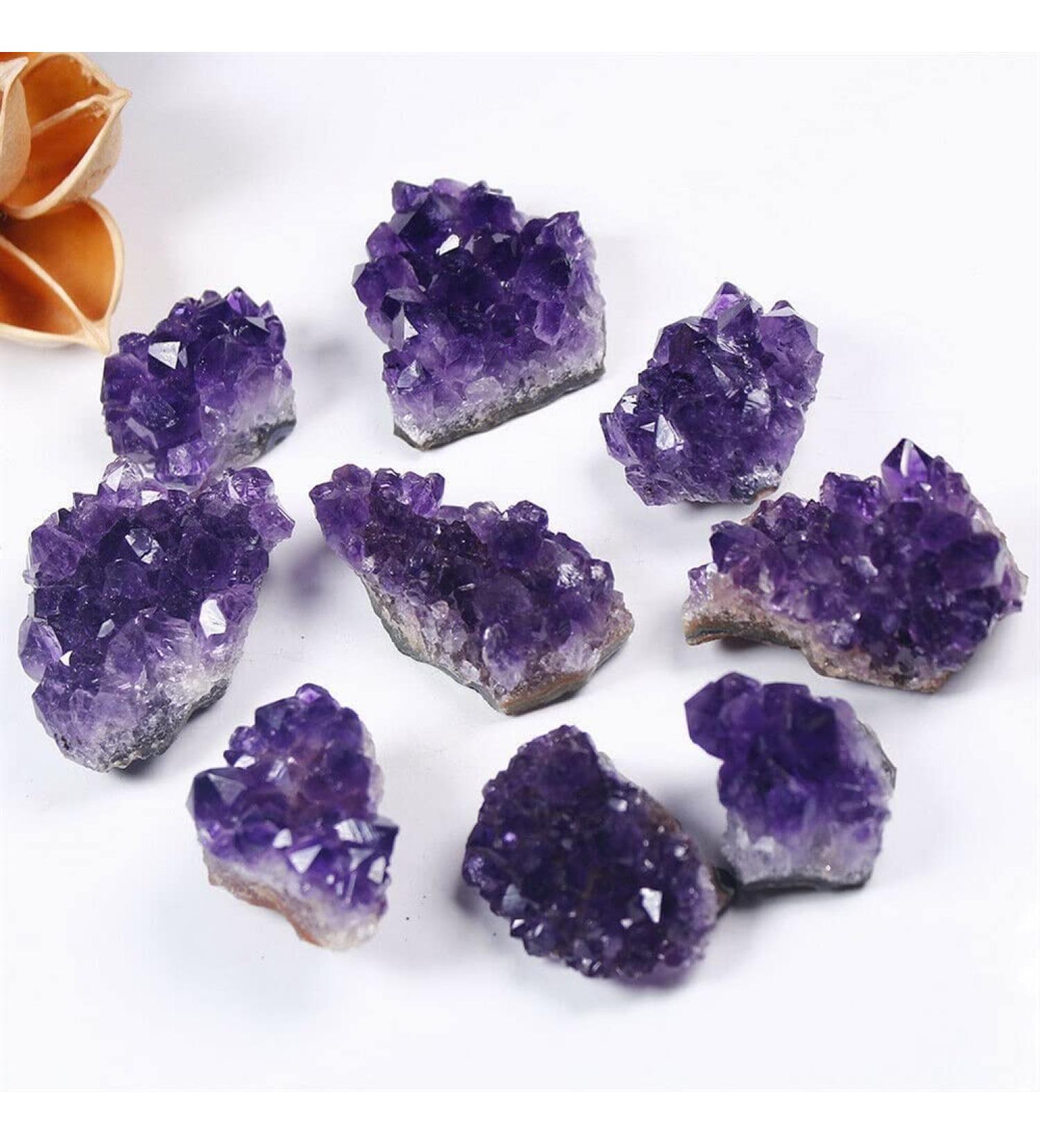 1pc Natural Raw Amethyst Quartz Purple Crystal Cluster Stone Specimen Gift Suitable for Furniture Decoration Crystal Cluster - Buy Online on GoSupps.com