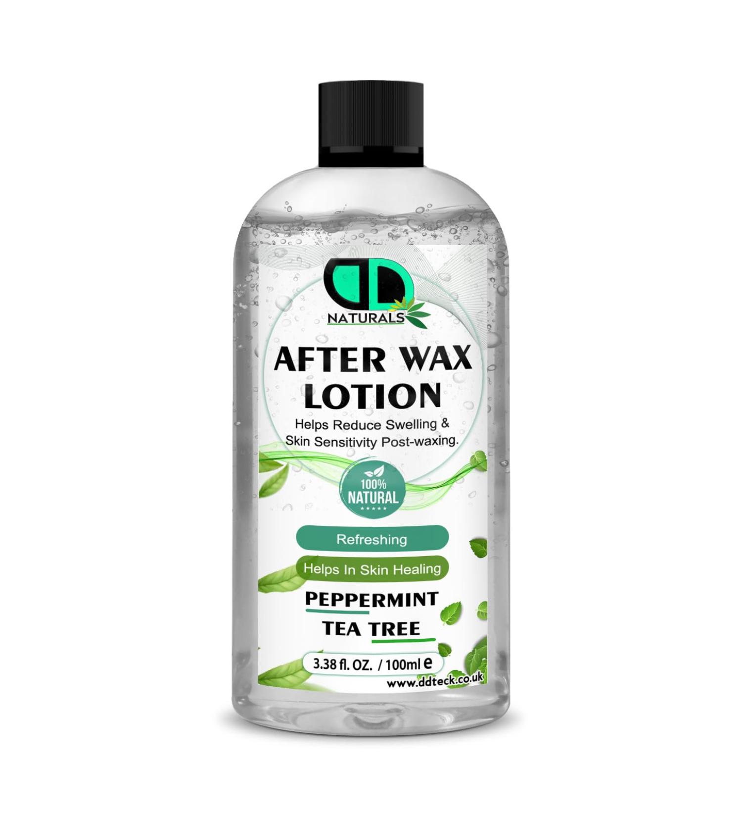 DD teck After-wax lotion with peppermint and tea tree oil - Soothes and calms irritation prevents ingrown hairs and bumps fights bacteria and prevents infection for