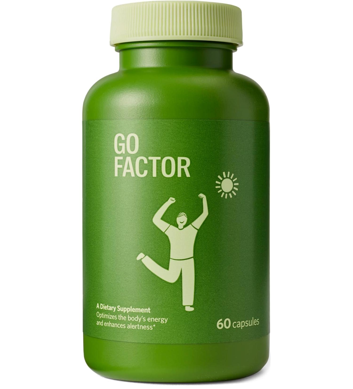 Go Factor Energy Supplement - Natural B Complex & Taurine Boost Energy & Alertness 60 Capsules - Buy Online on GoSupps.com