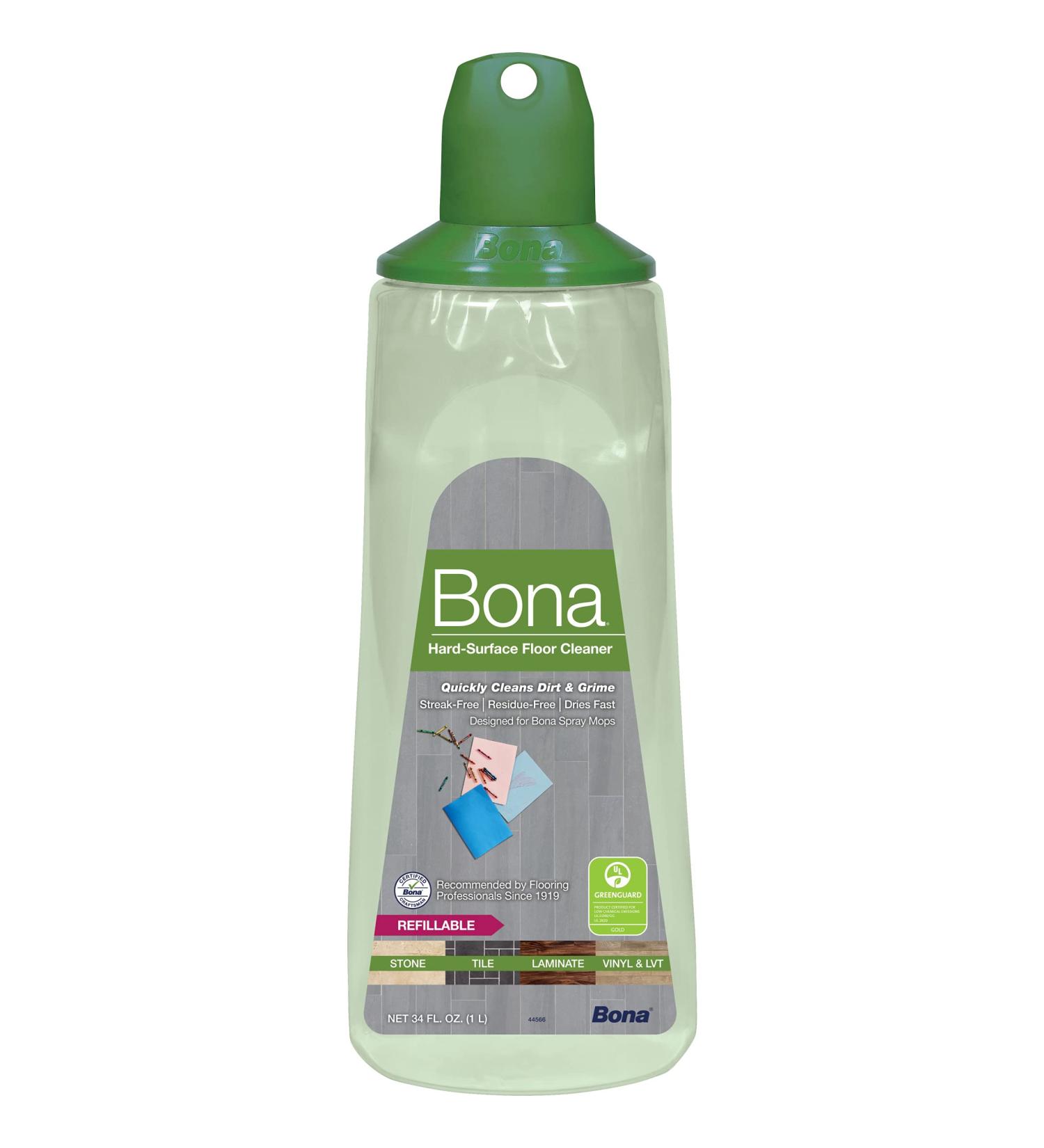 Bona Hard-Surface Floor Cleaner Refillable Spray Mop Cartridge  for Stone Tile Laminate and Vinyl LVT/LVP  34 Fl Oz 34oz Cartridge - Buy Online on GoSupps.com