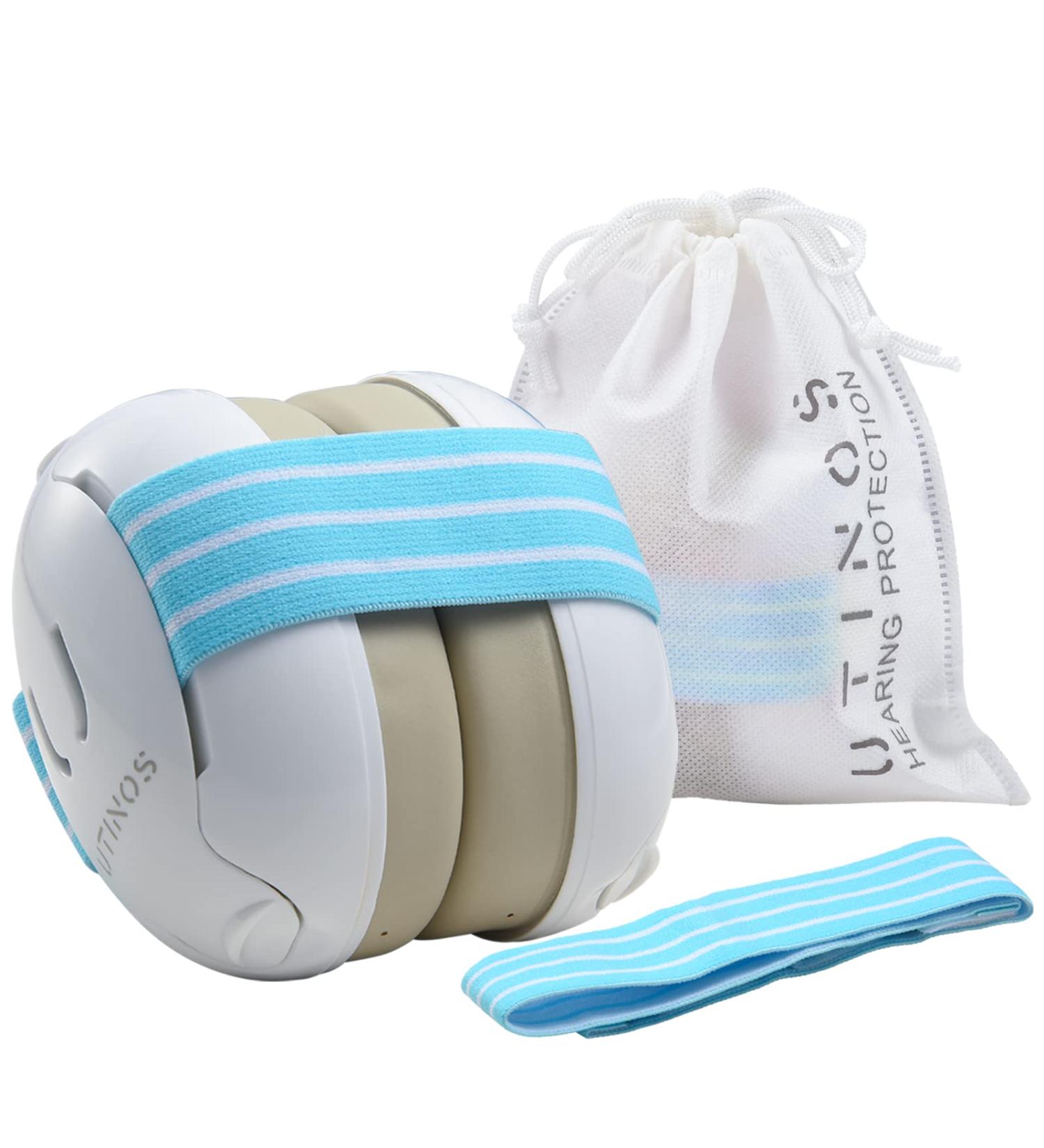 UTINOS Baby Ear Protection Earmuffs - Noise Cancelling Headphones for Infants & Toddlers - Travel Essential with Extra Strap & Carrying Pouch - Blue - Buy Online on GoSupps.com