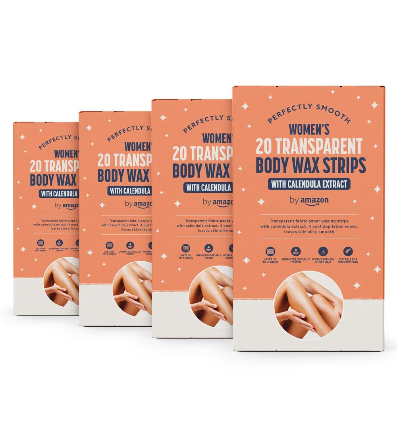 Buy Amazon Body Wax Stripes with Calendula Extract - 20 Pieces 4-Pack | Post-Depilation Cloths Included - Soft Effective Hair Removal - Buy Online on GoSupps.com