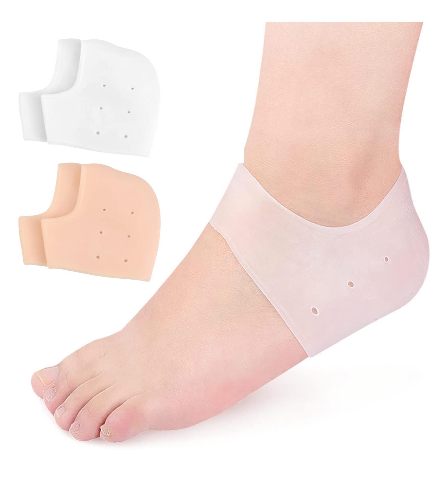 Buy 2 Pairs of Heel Cushions for Plantar Fasciitis | Silicone Heel Protection Gel Pads for Men - Relief for Heel Pain & Cracked Heels - Buy Online on GoSupps.com