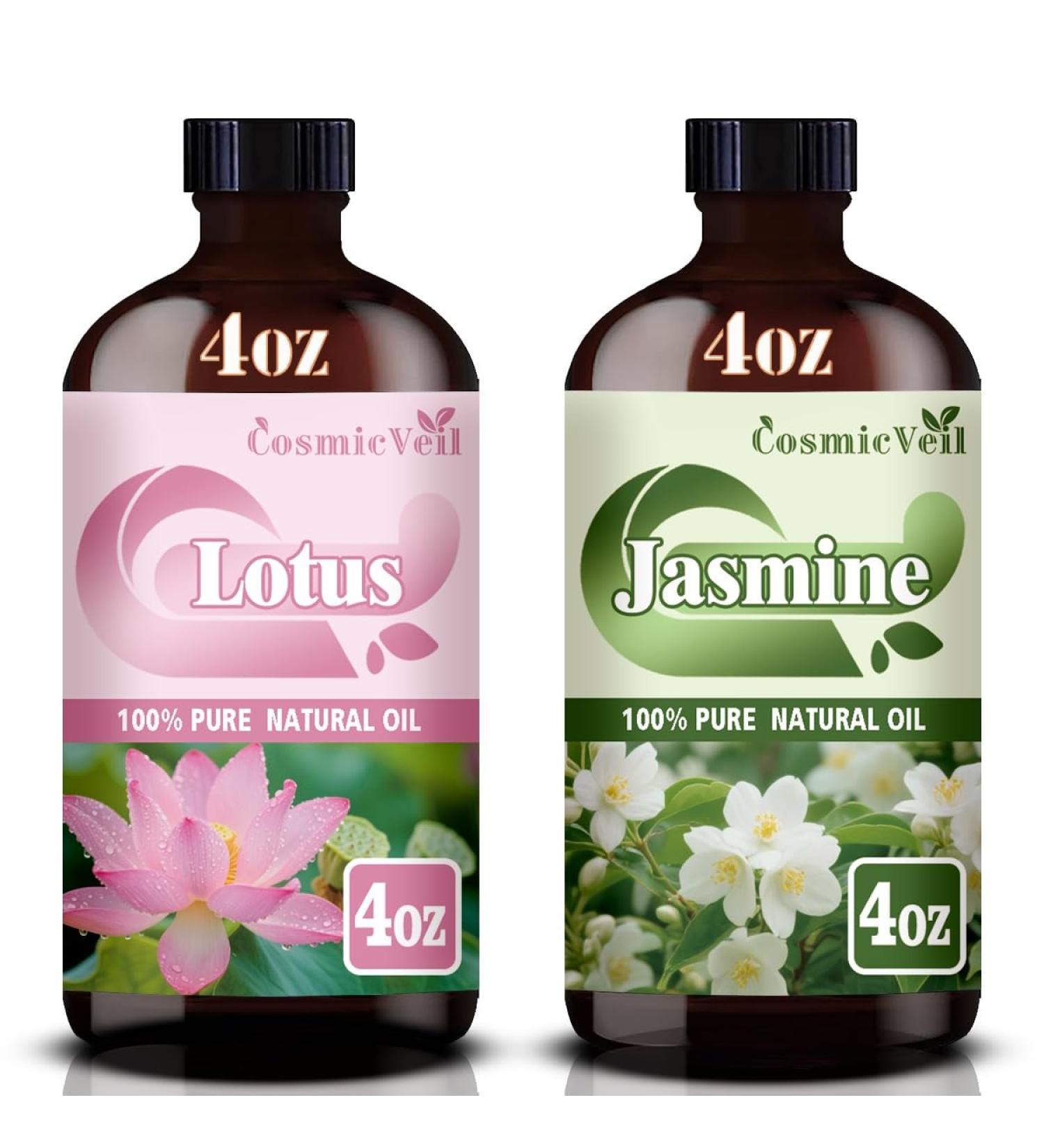 Lotus Essential Oil and Jasmine Essential Oil 4 Fl Oz (120Ml) Fragrance Oil for Aroma Diffuser Humidifier Home Fragrance Spa Cleaning Body Care Massage Yoga DIY Candle - Buy Online on GoSupps.com
