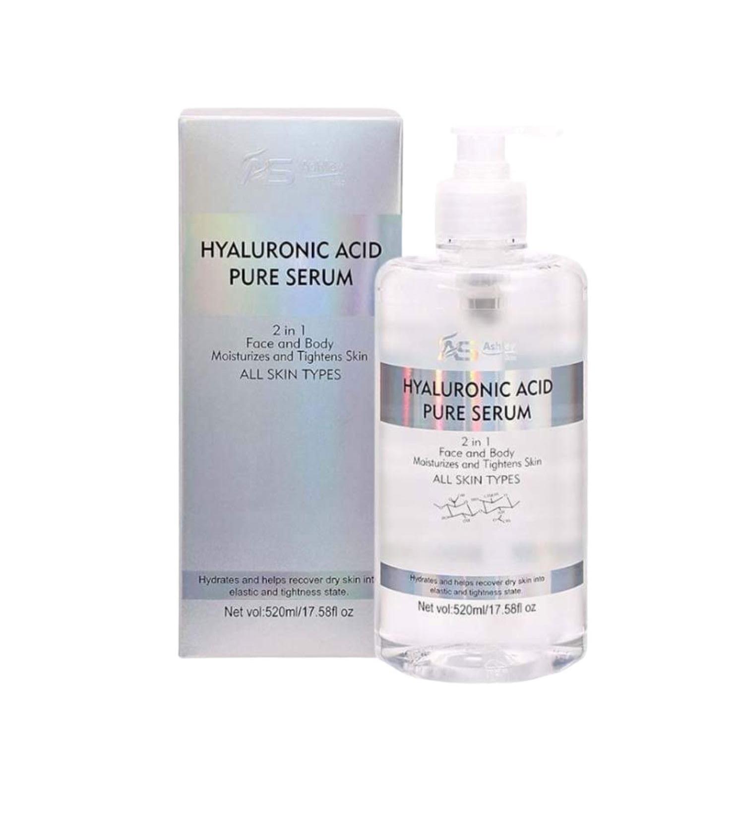 Ashley Shine Hyaluronic Acid Pure Serum 2 in 1 for Face & Body - 520ml | Shop Internationally - Buy Online on GoSupps.com