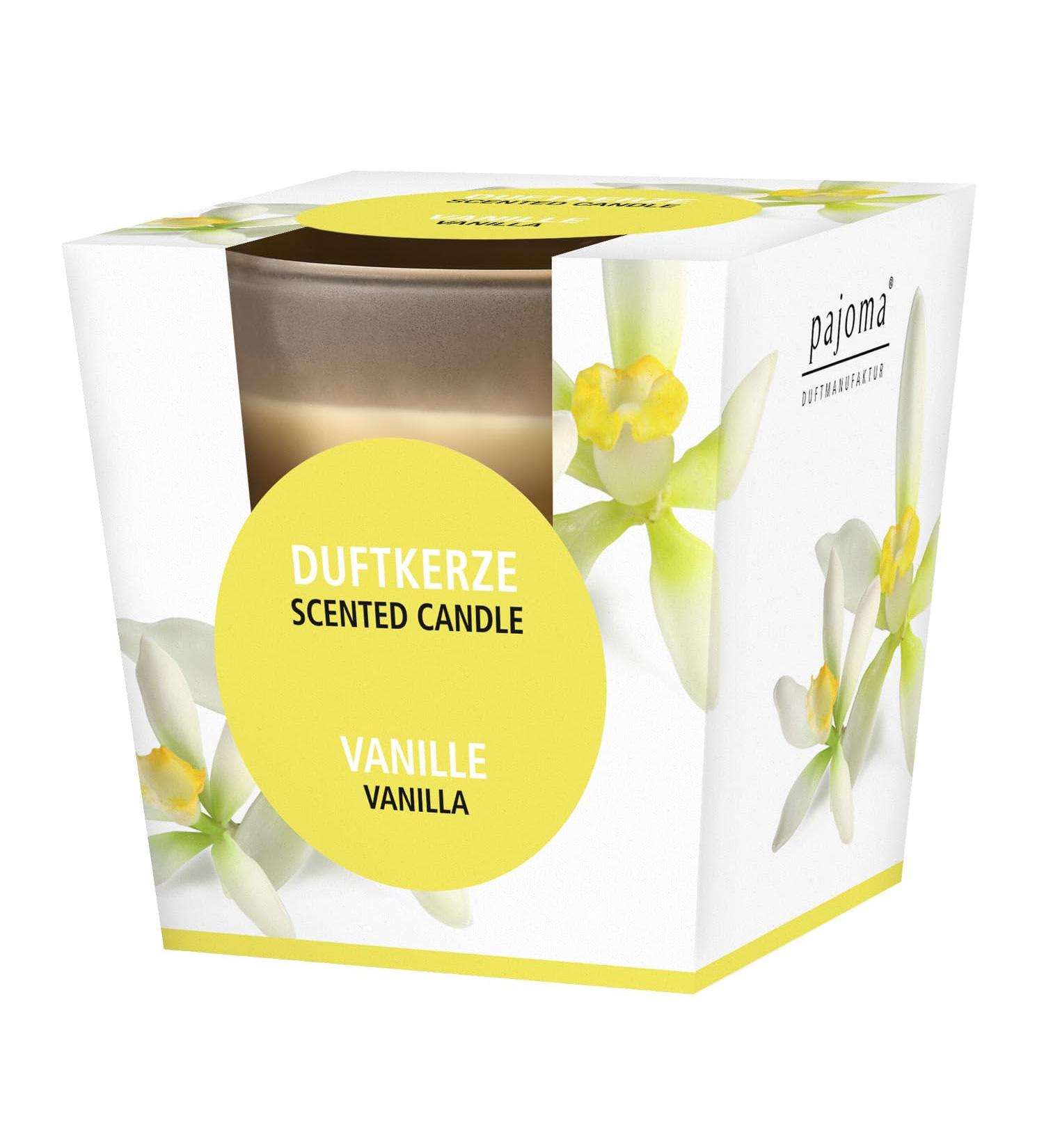 Pajoma Premium Vanilla Fragrance Candle | 120g Satin Glass | 25-Hour Burn Time | Elegant Gift Packaging - Buy Online on GoSupps.com