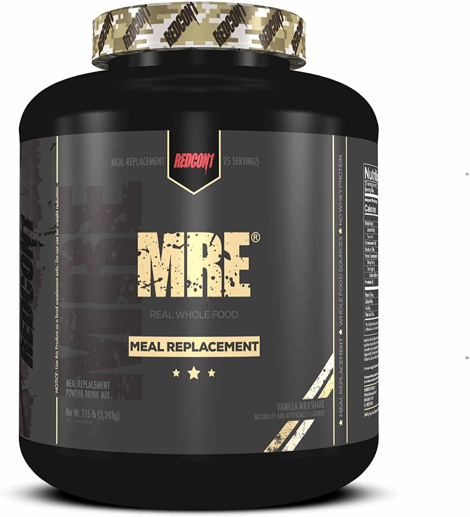 REDCON1 MRE Protein Powder Vanilla Milkshake 7 lbs - Meal Replacement Protein Blend with MCT Oil & Whole Foods for Muscle Recovery - Buy Online on GoSupps.com