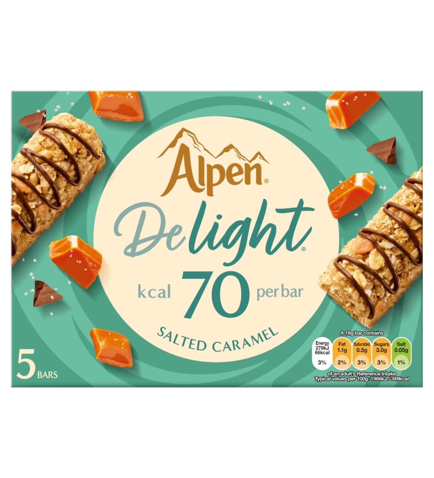 Alpen Delight 5 Salted Caramel Bars 95g